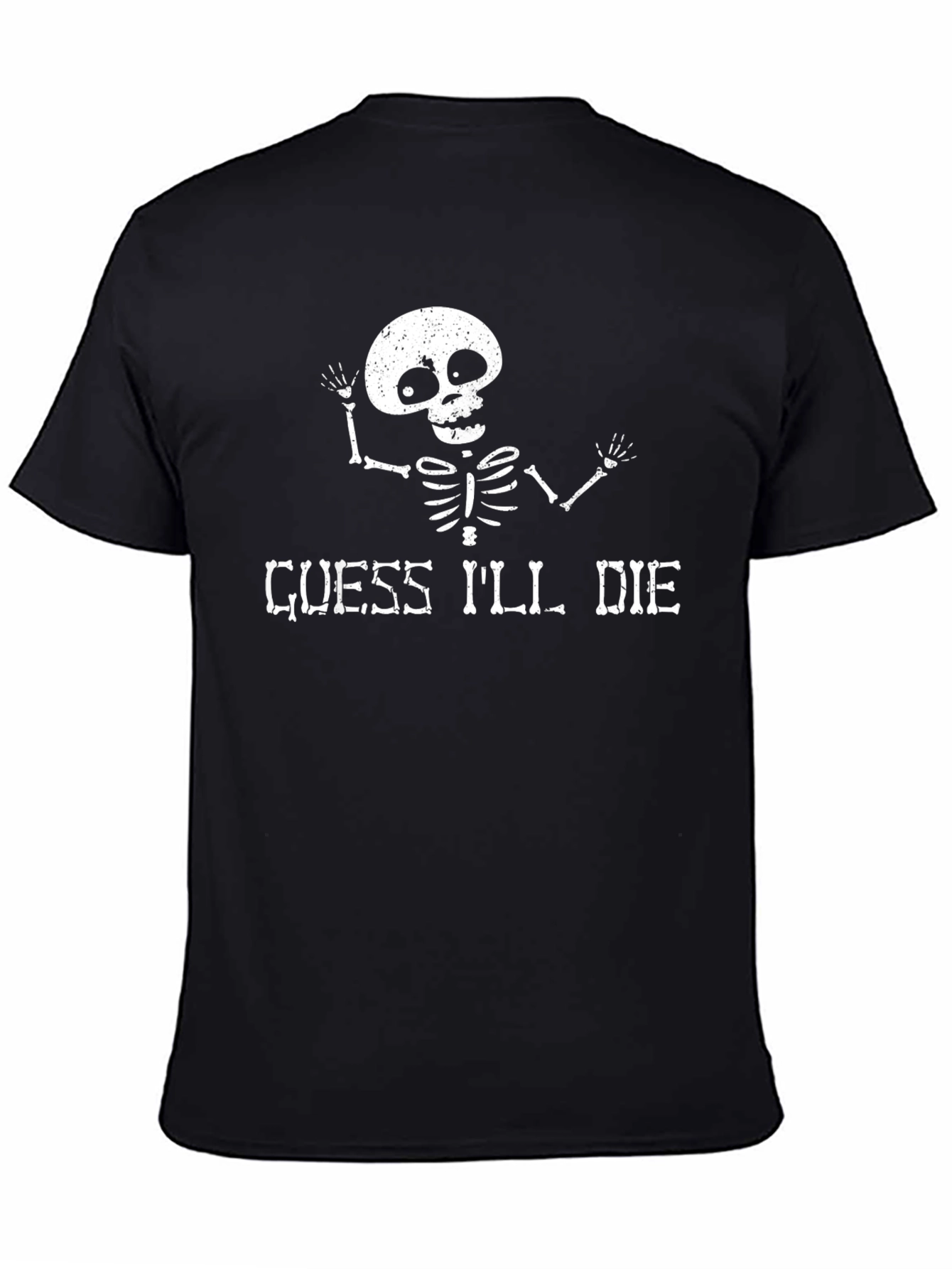 Black Guess I'll Die Skeleton Graphic T-Shirt - Black view 4