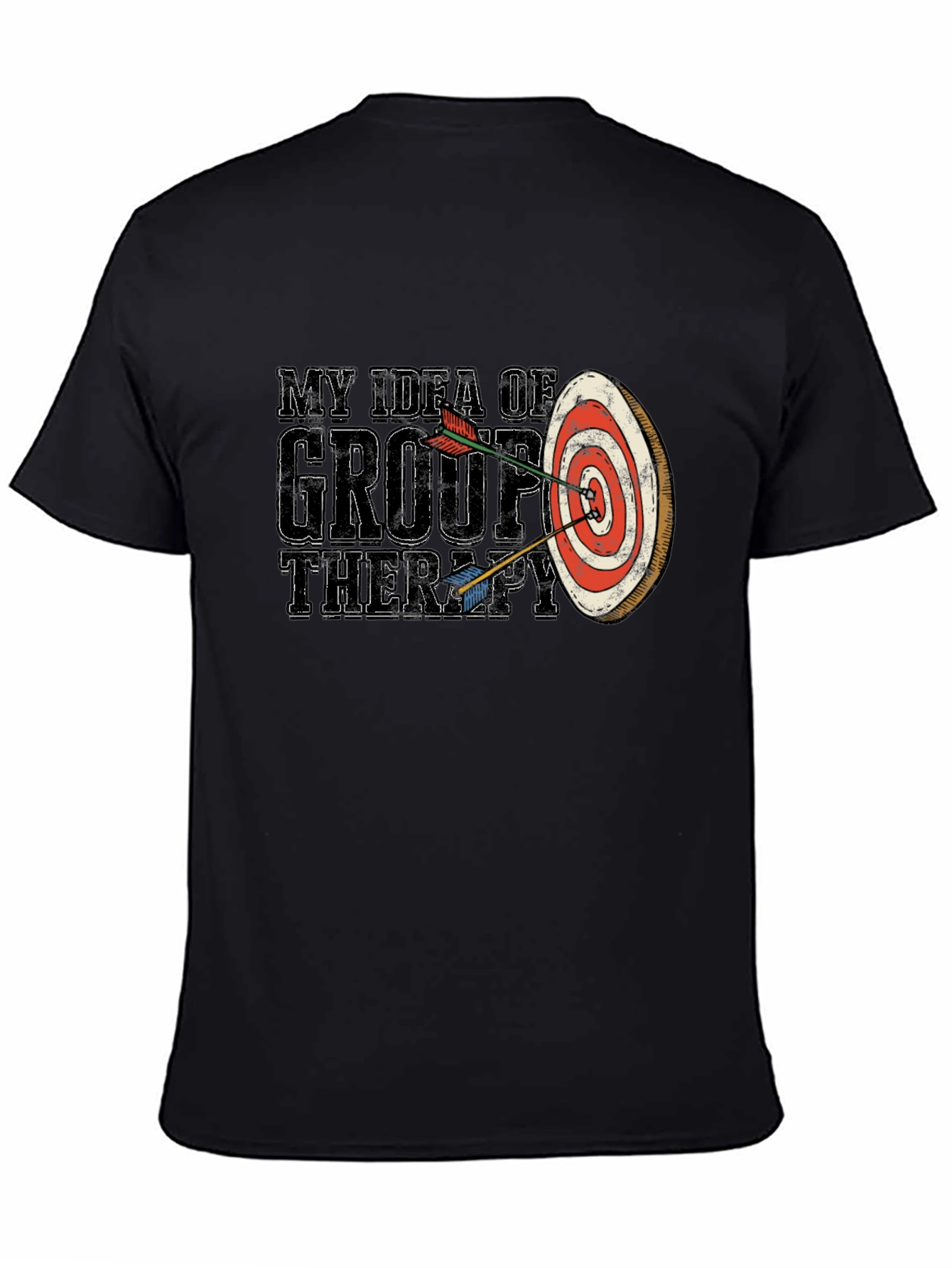 Black My Idea of Group Therapy T-Shirt Funny Archery view 4