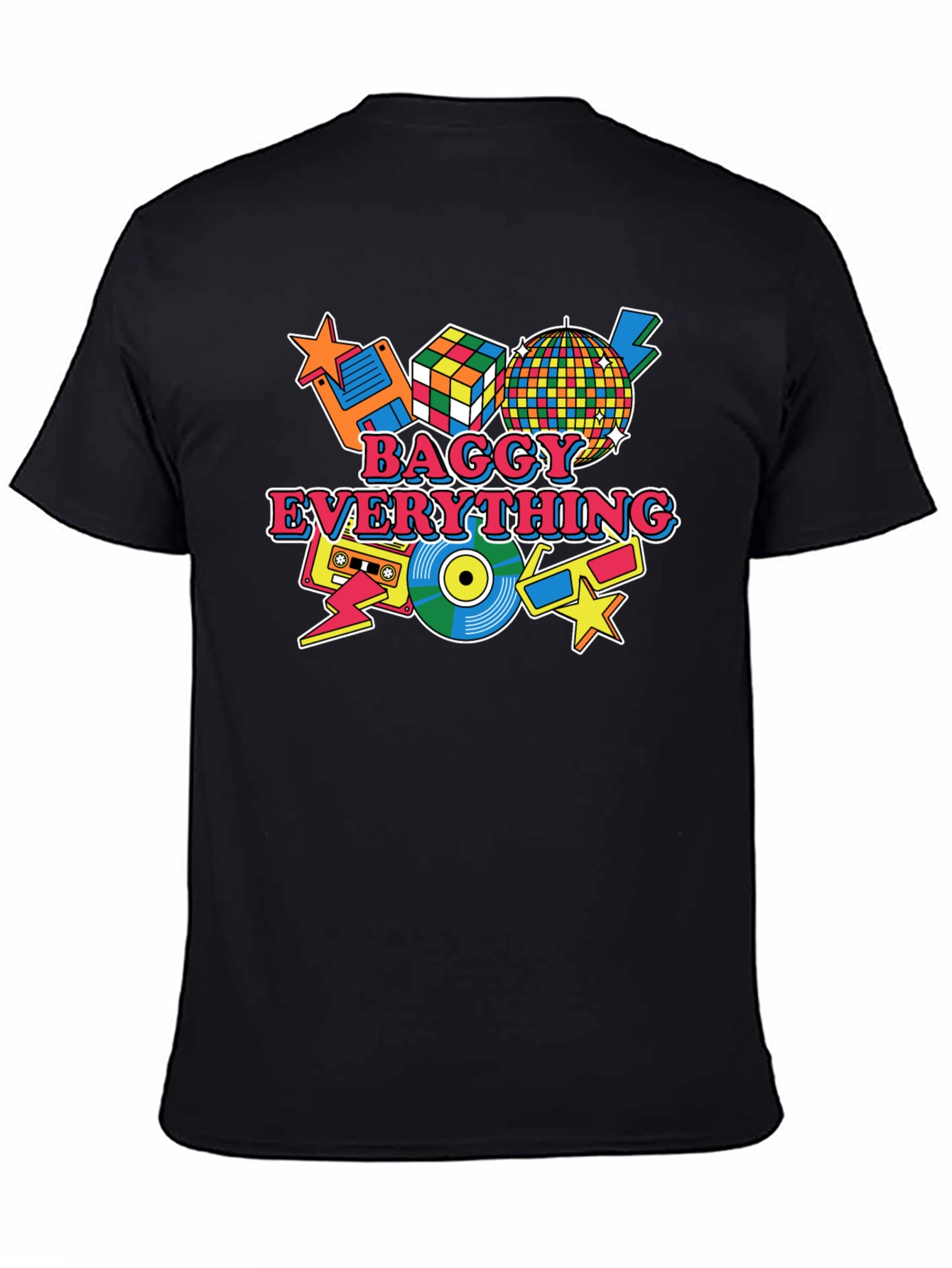 Baggy Everything Black T-Shirt - 80s Throwback - 4