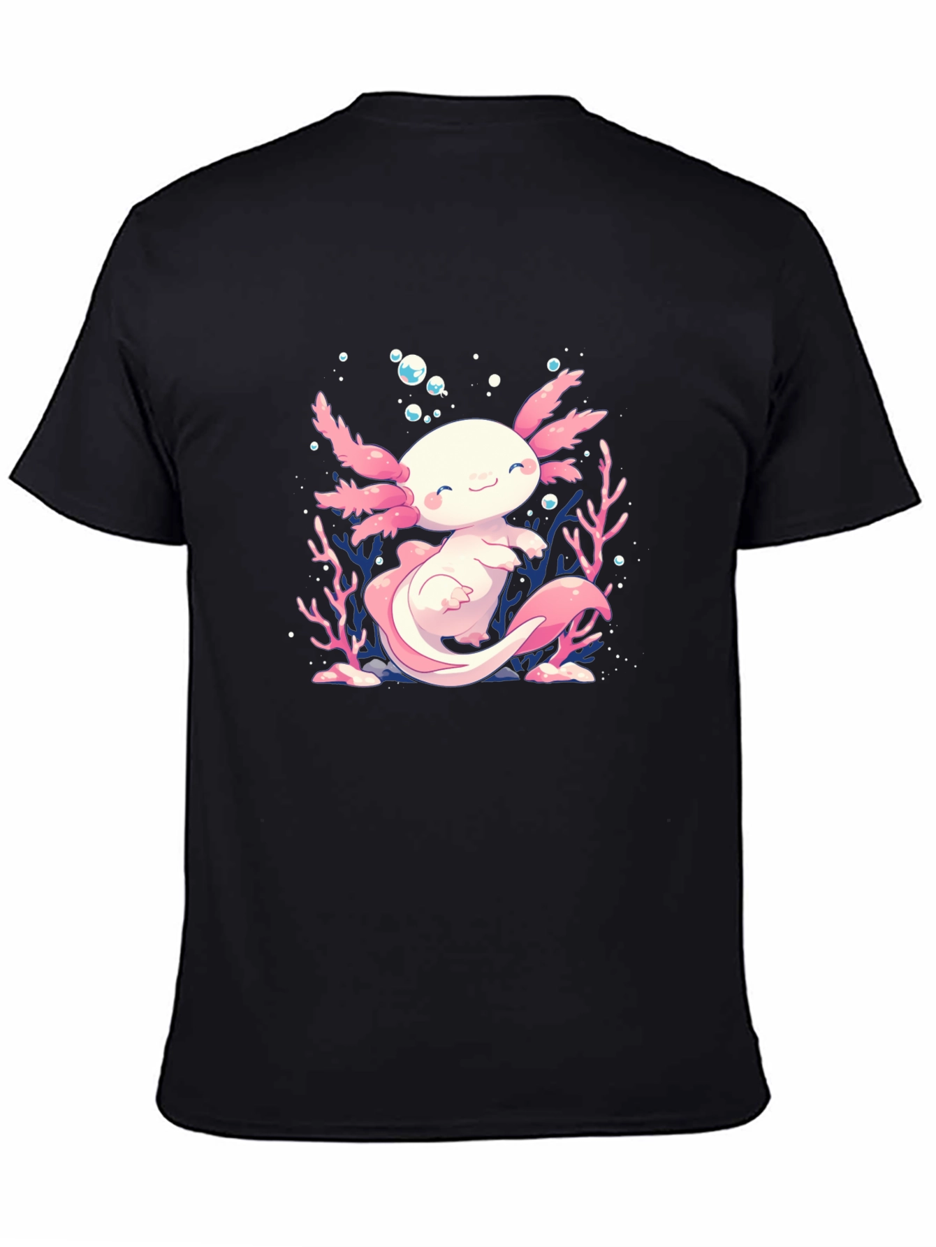 Black Axolotl Graphic Tee - Black Cotton T-Shirt view 4