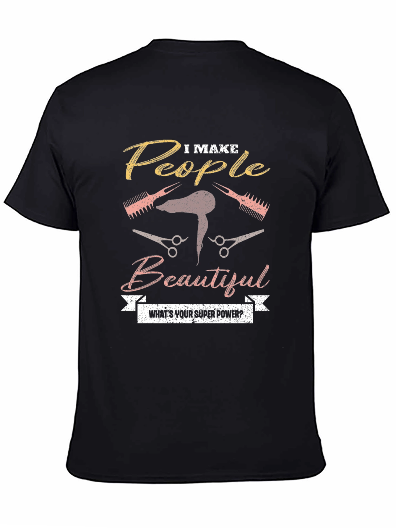 Black I Make People Beautiful Graphic T-Shirt view 4