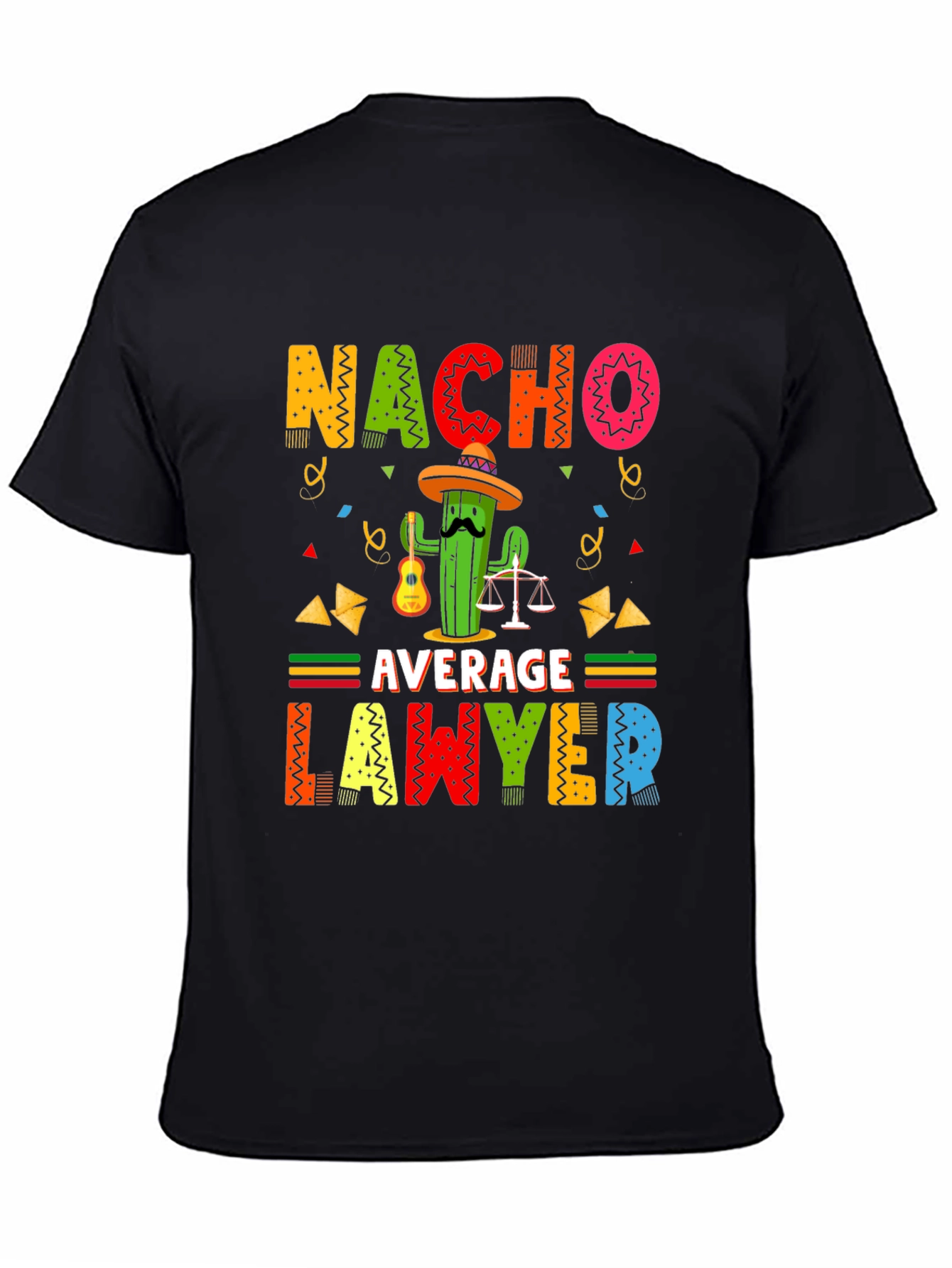 Black Nacho Average Lawyer Black T-Shirt view 4