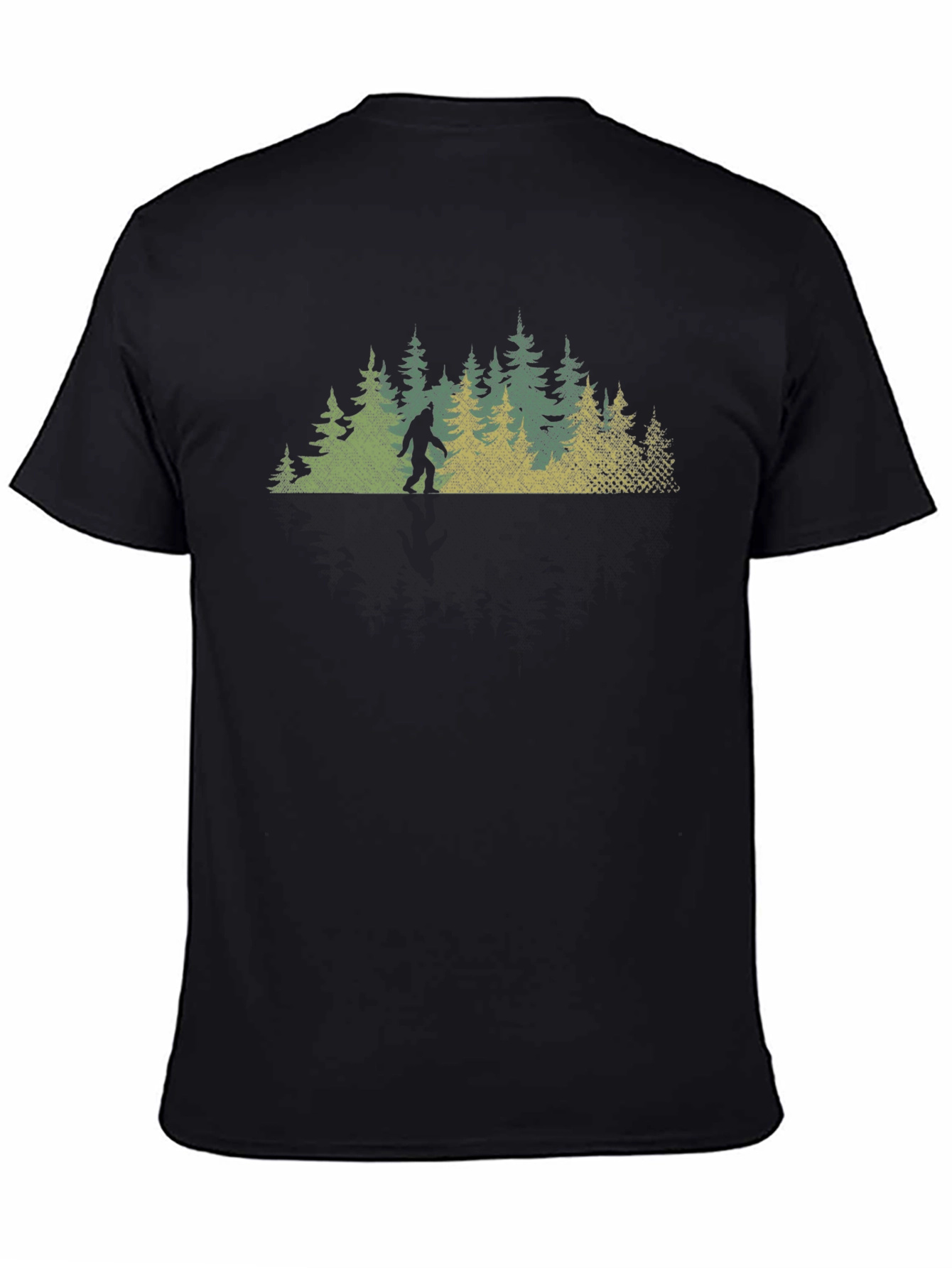Black Bigfoot Forest Graphic Tee - Black view 4