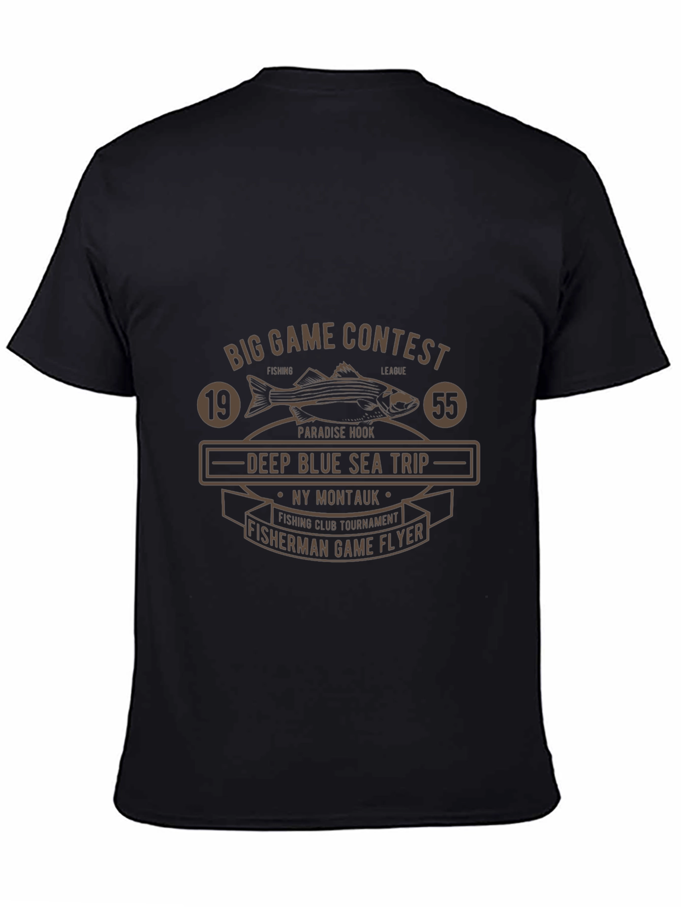 Black Big Game Fishing Contest T-Shirt view 4