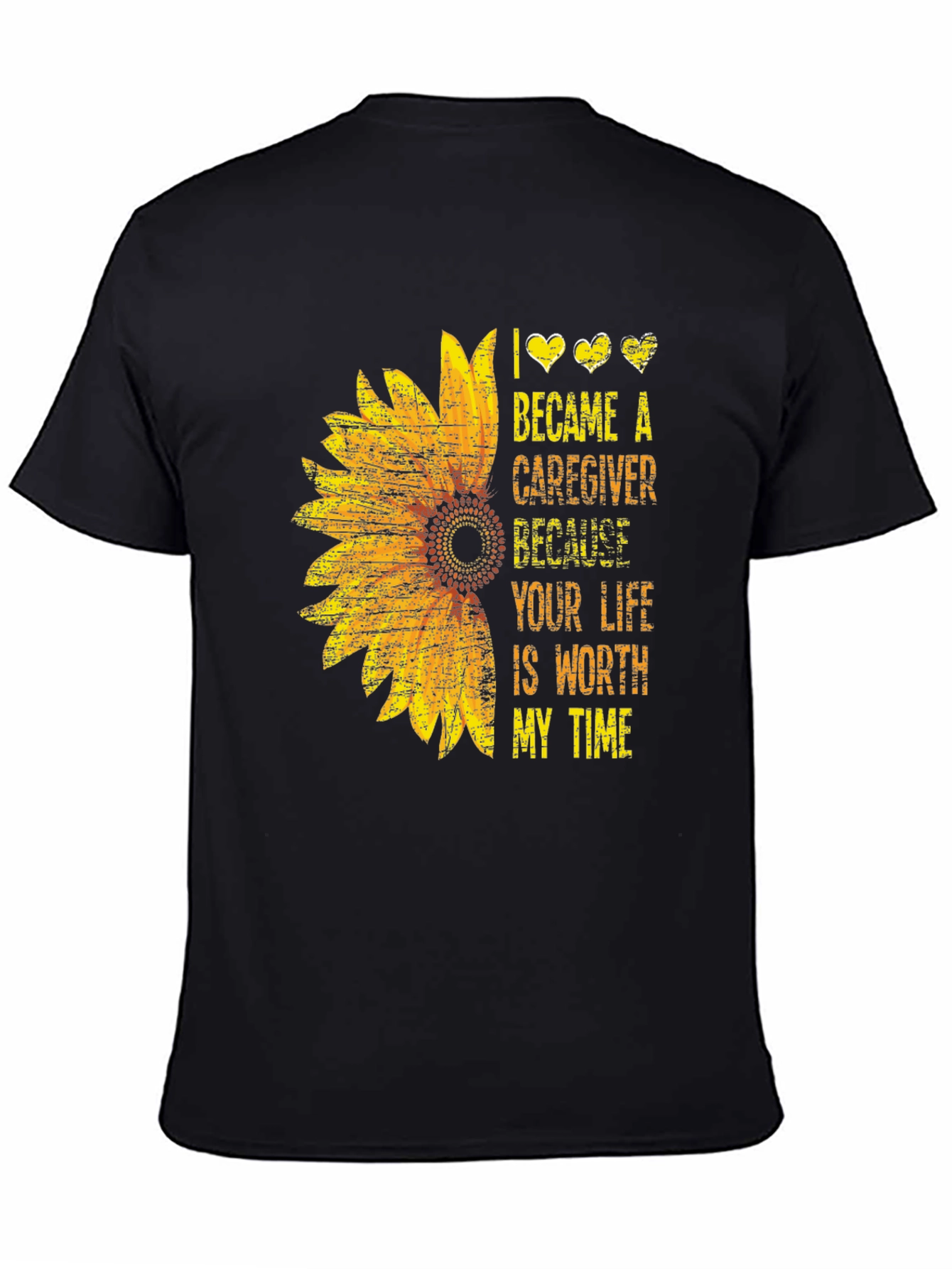 Black Sunflower Caregiver Graphic Tee view 4