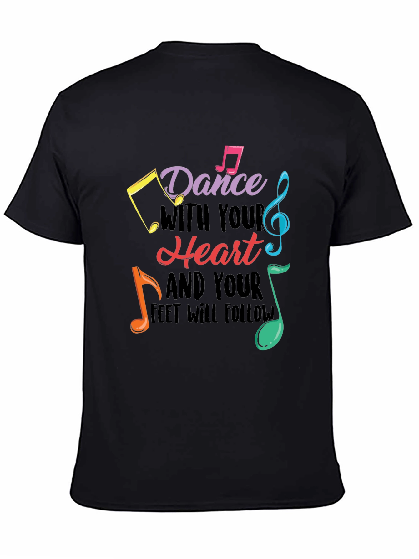 Black Dance With Your Heart Graphic Tee - Black view 4