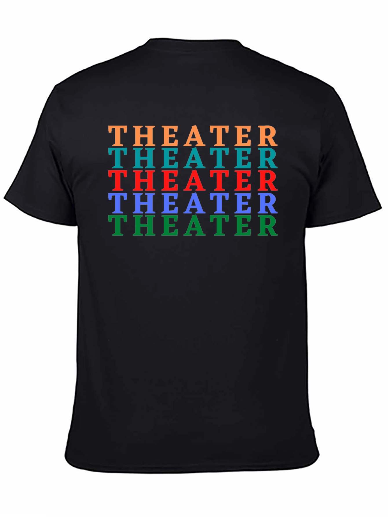 Black Theater Colorful Text T-Shirt view 4