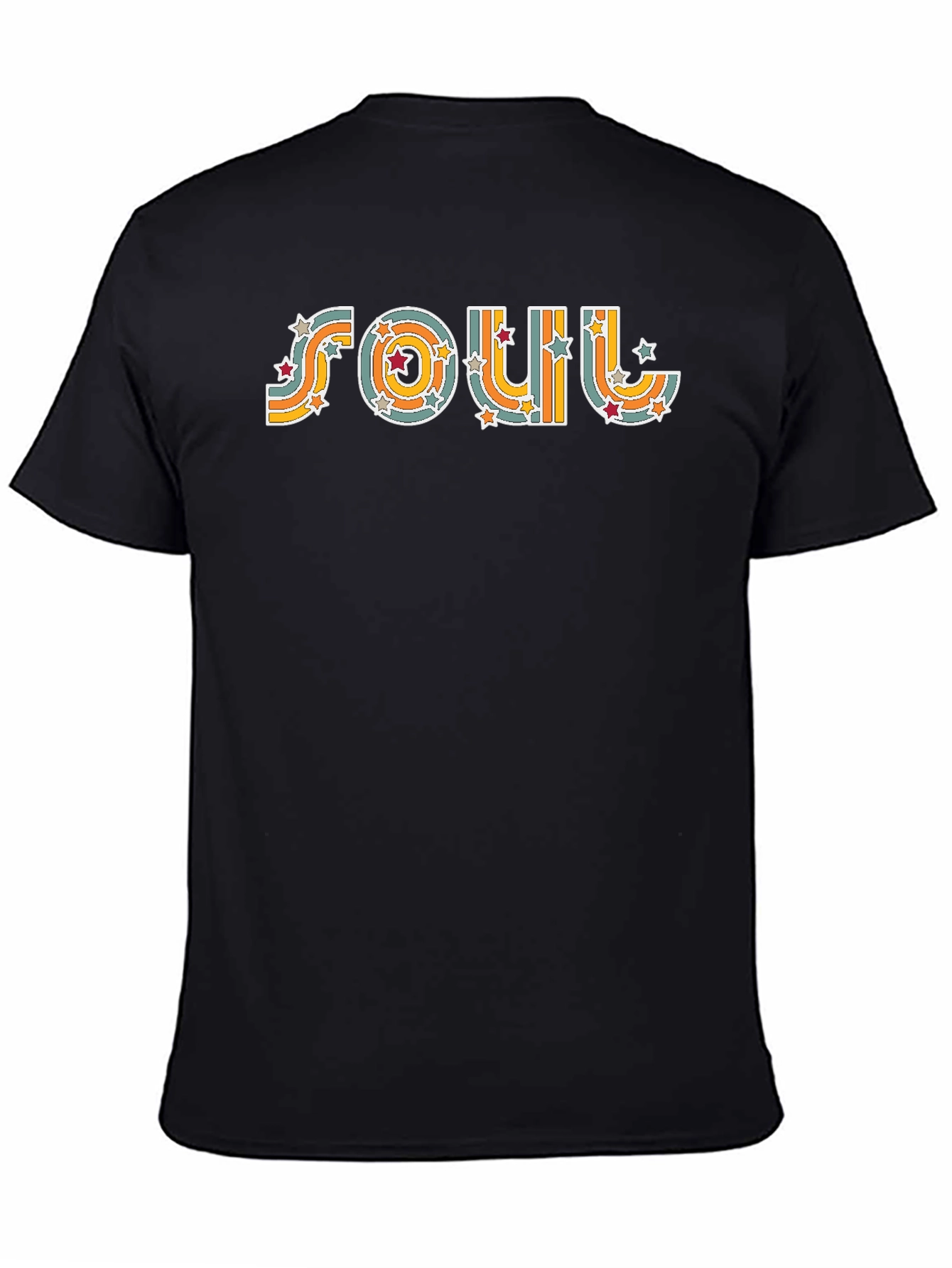 Black Vintage Soul Retro Star T-Shirt view 4