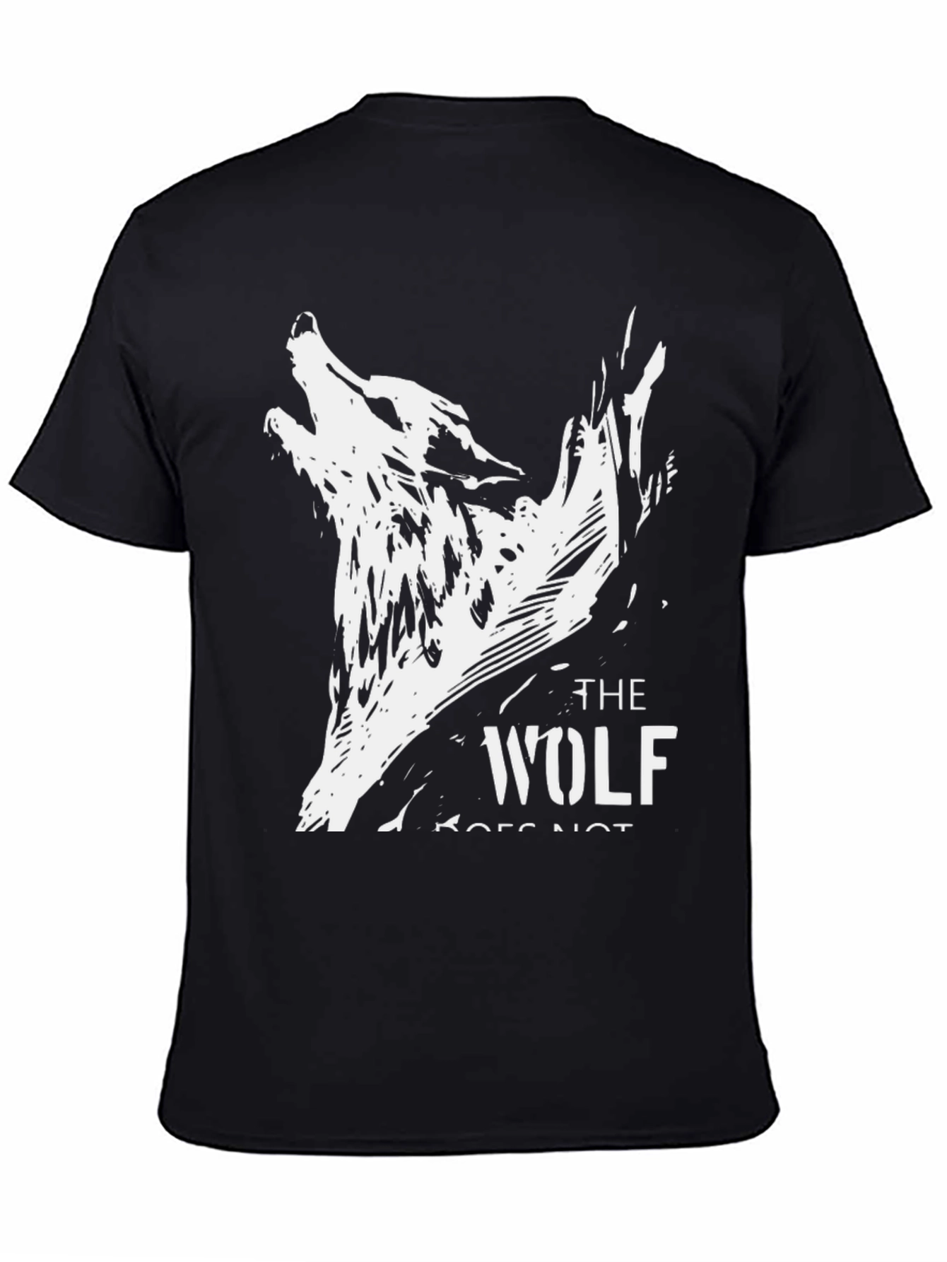 Black The Wolf Graphic Black T-Shirt view 4