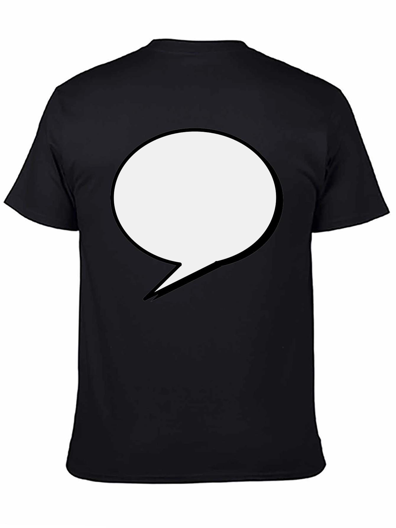 Black Black T-Shirt with Speech Bubble Design view 4