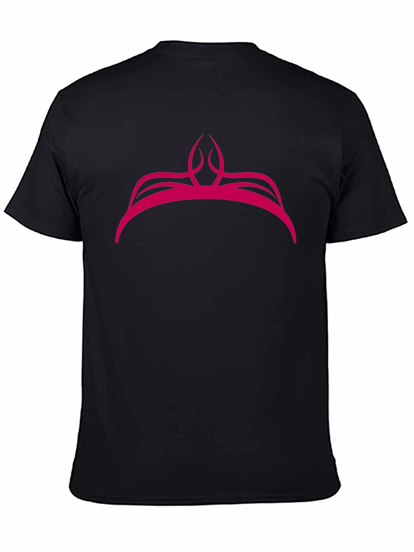 Black Men's Black Tee with Pink Crown Graphic view 4
