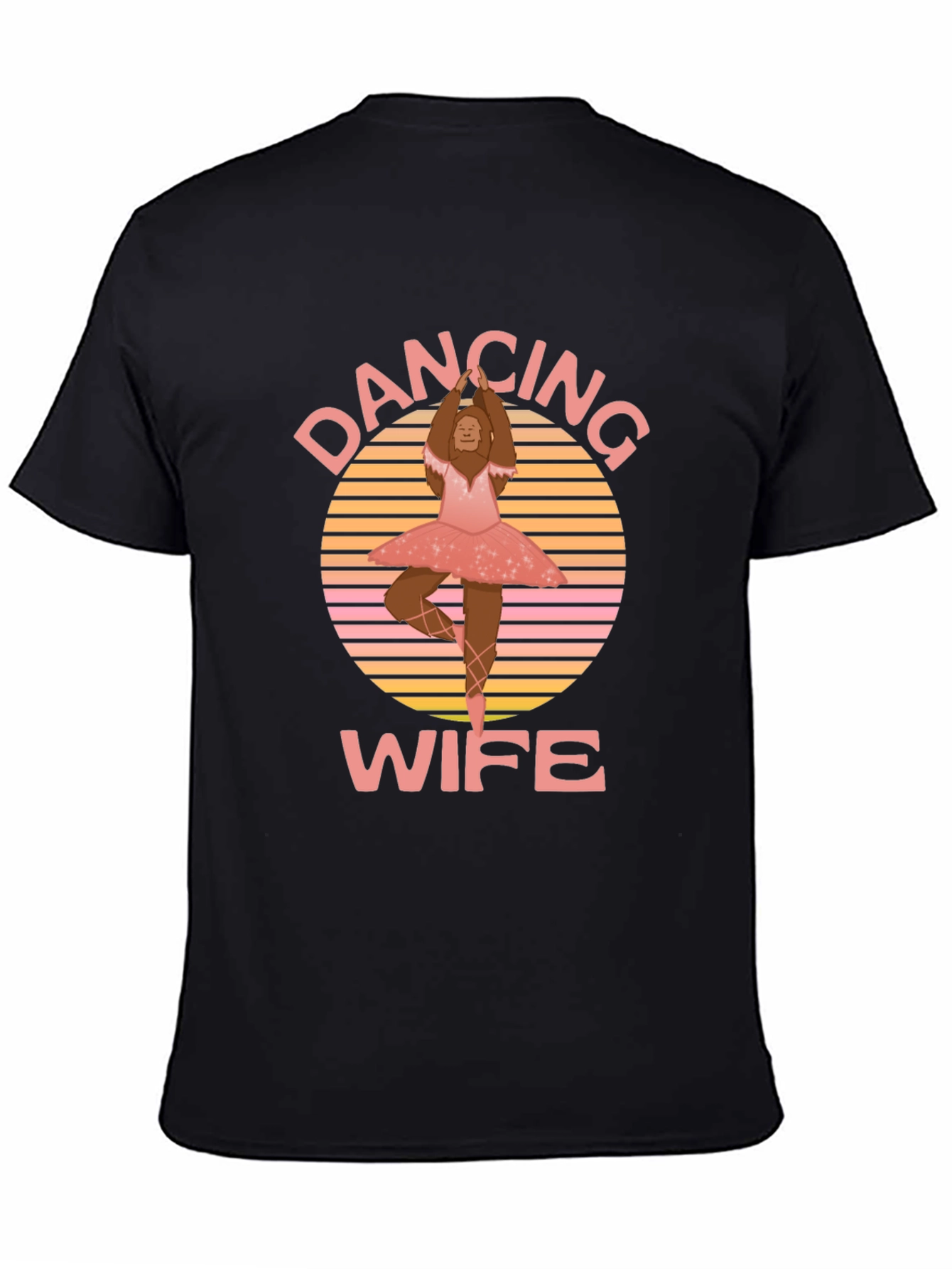 Black Dancing Wife T-Shirt - Bigfoot Ballerina Tee view 4