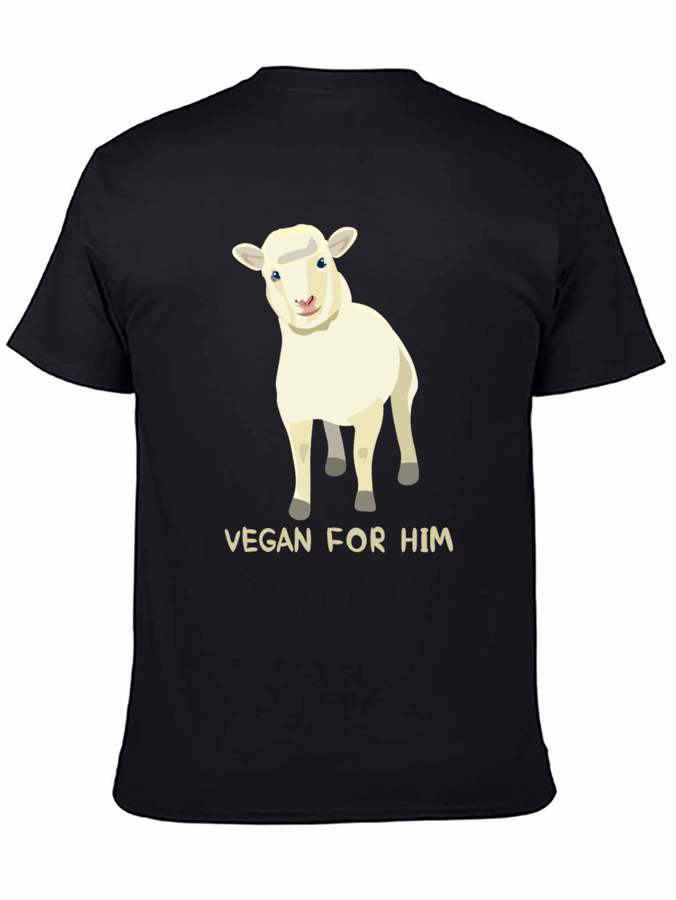 Black Vegan For Him Sheep Graphic Tee view 4