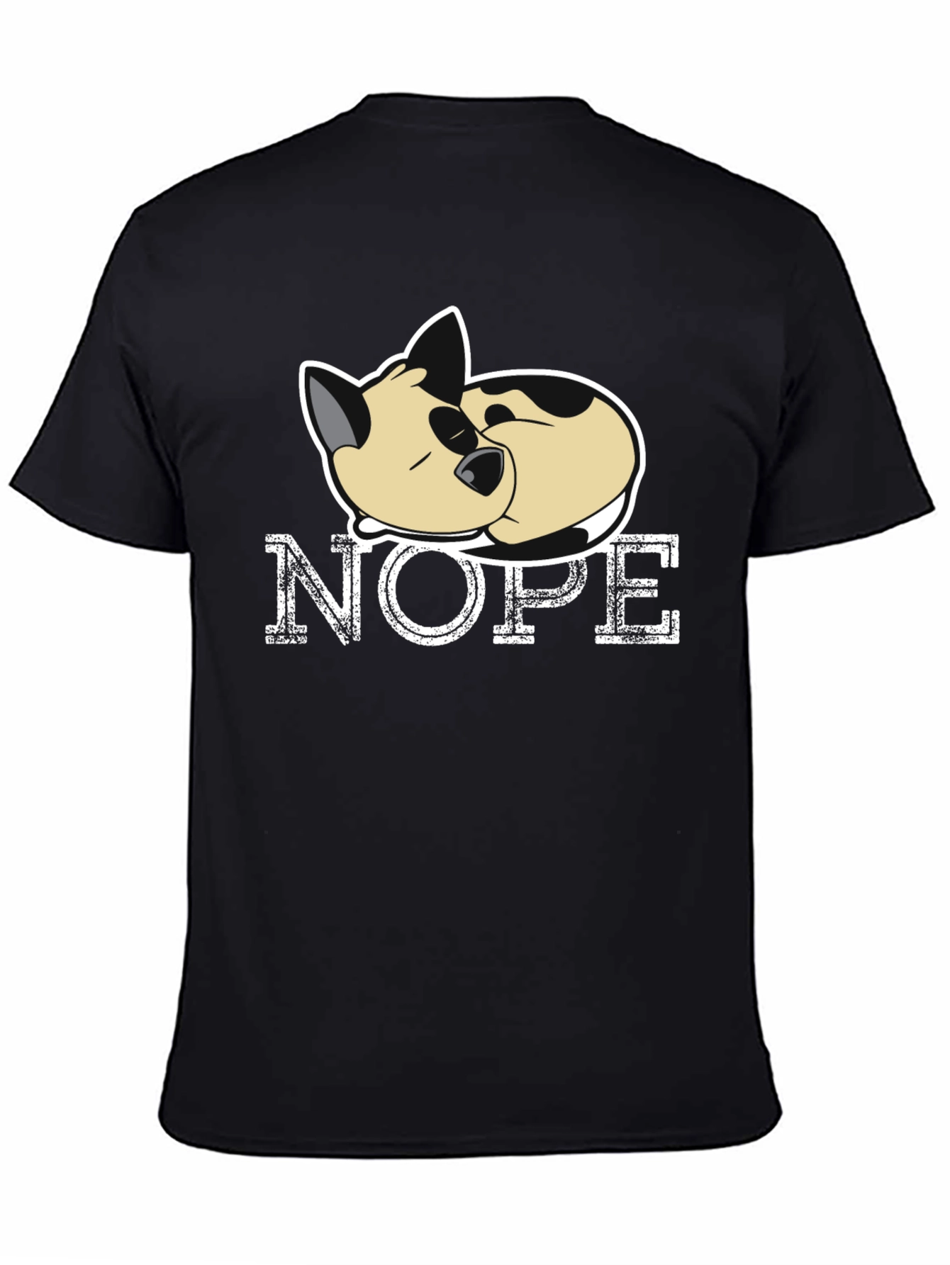 Black Nope Cat T-Shirt - Funny Lazy Cat Tee view 4