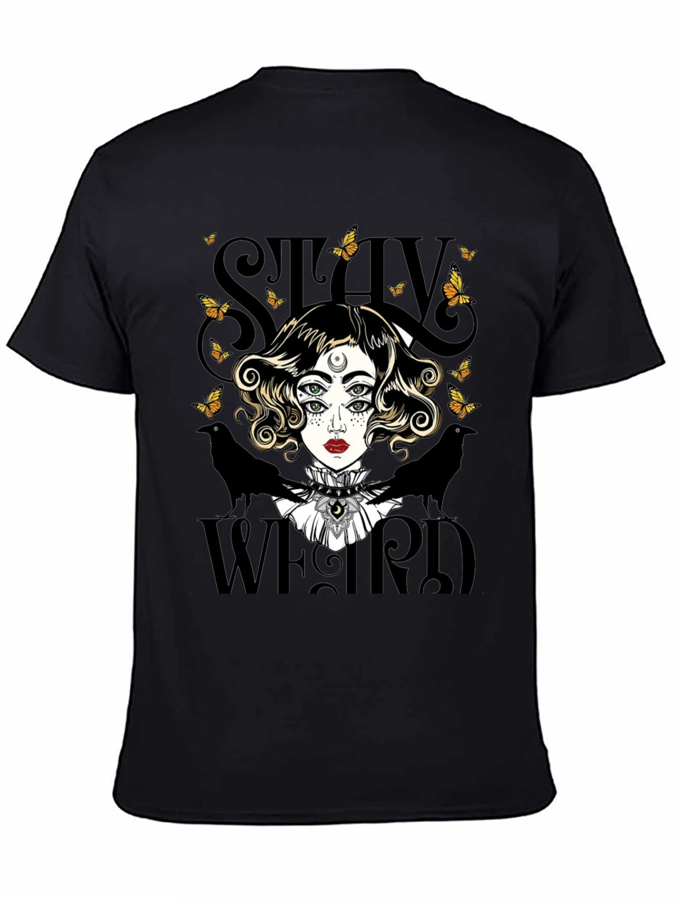 Black Stay Weird Graphic Tee - Unique & Stylish view 4