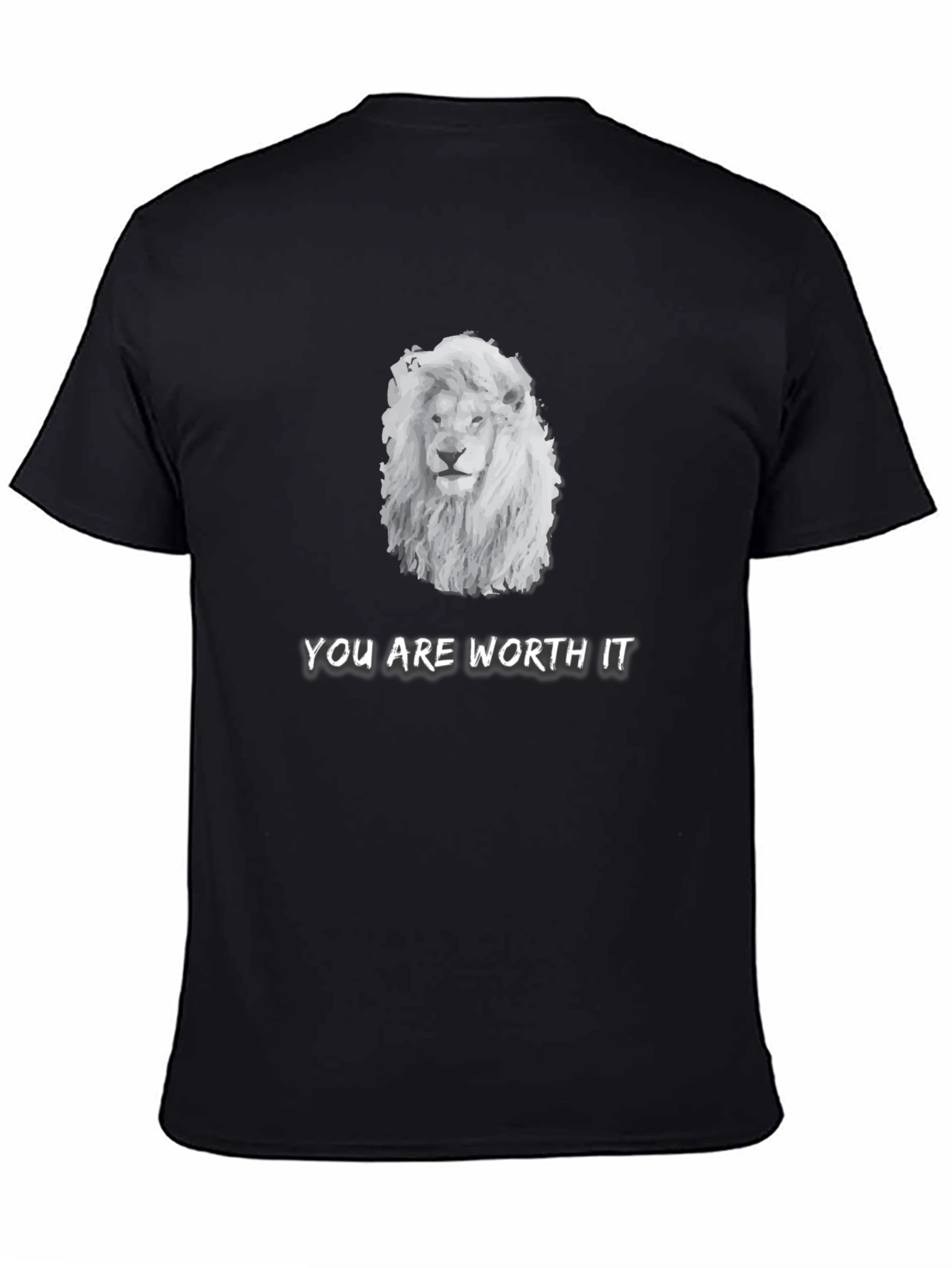 Black Lion Graphic Tee - You Are Worth It - Soft Cotton T-Shirt view 4