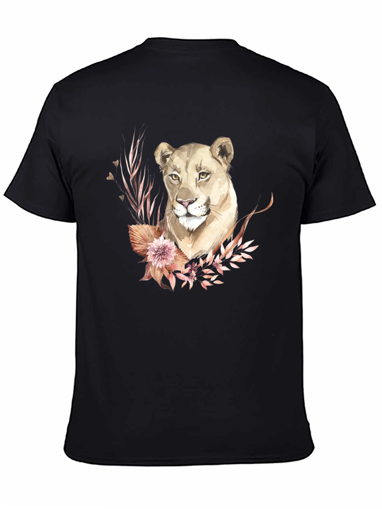 Black Lioness Floral Graphic Tee - Black view 4