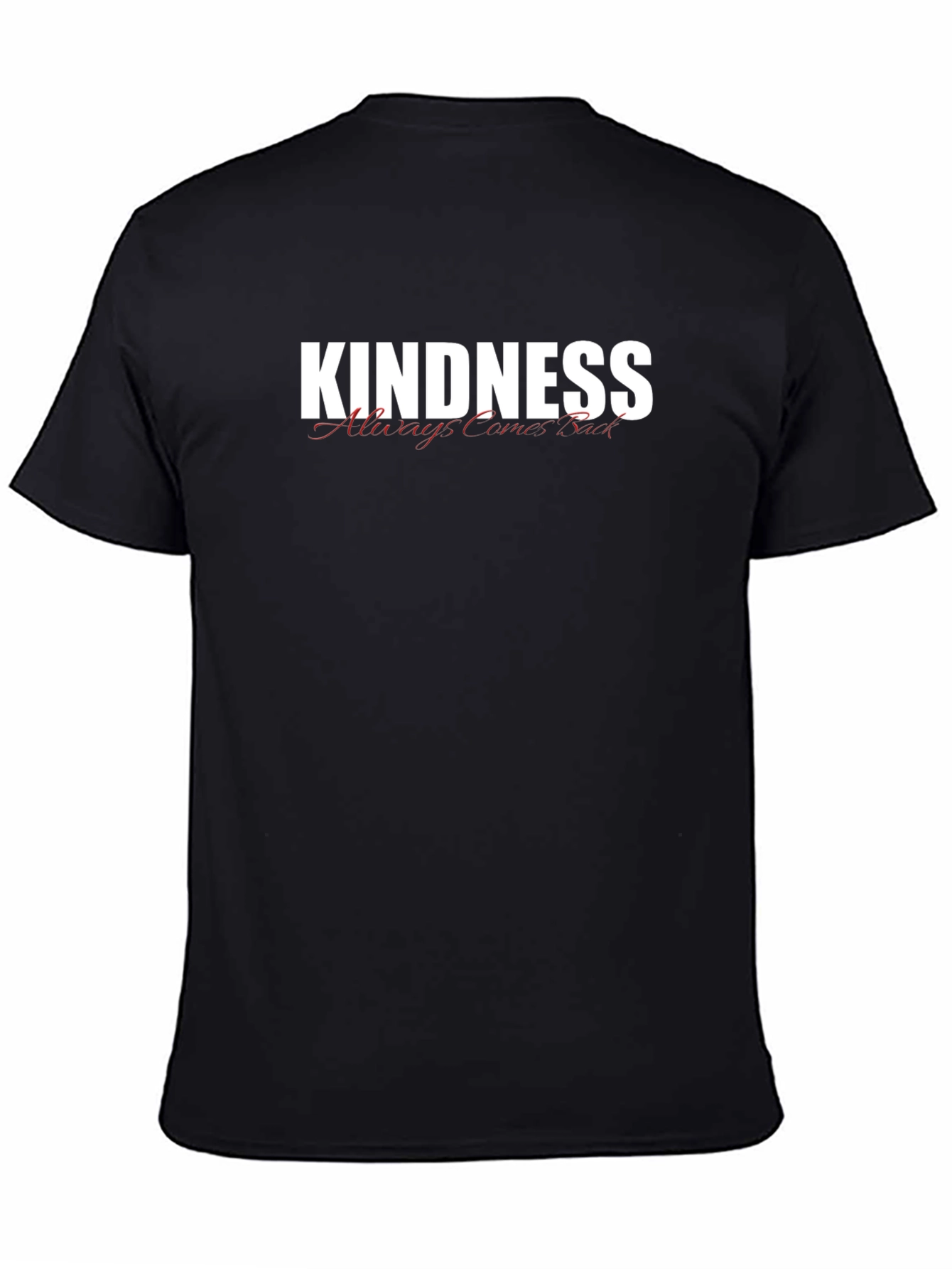 Black Kindness Always Comes Back Graphic T-Shirt - Black view 4