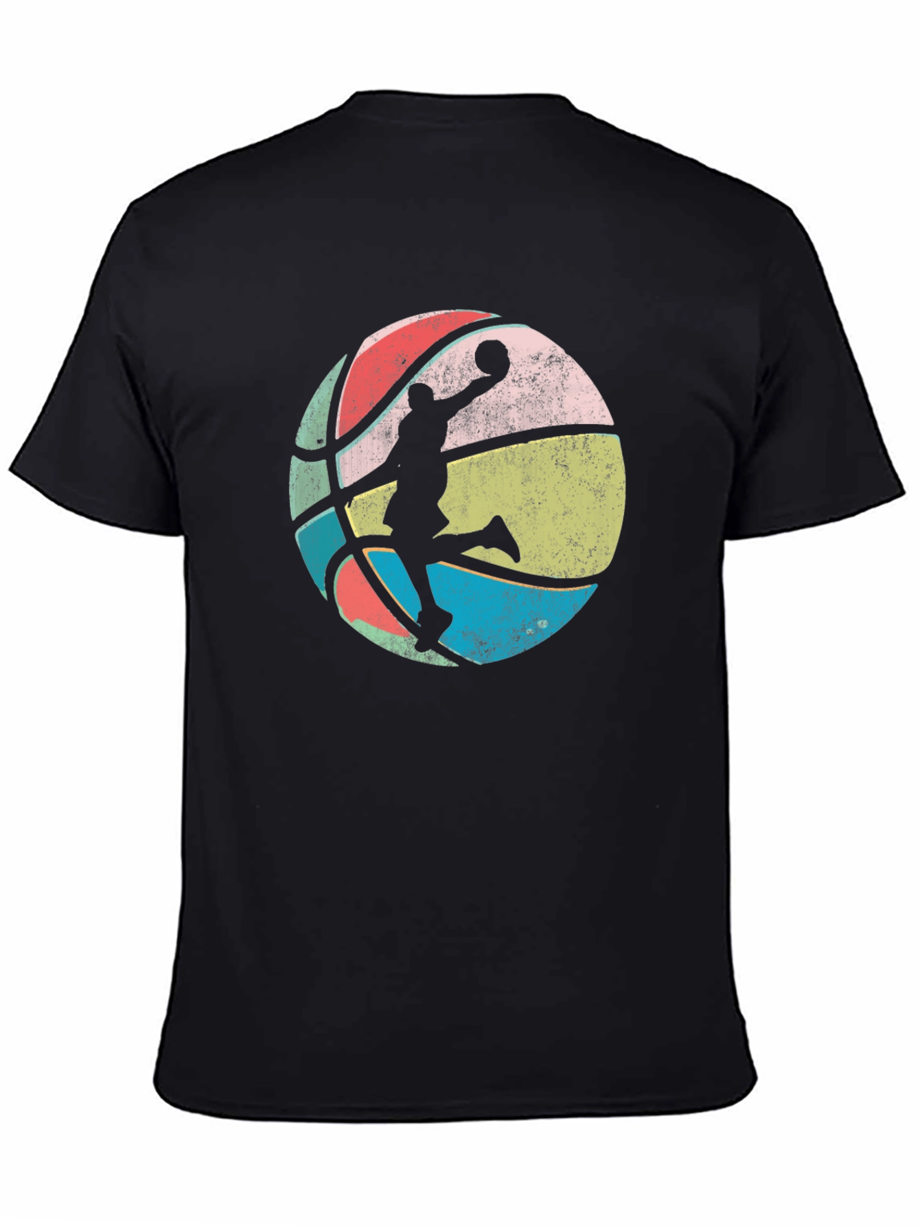 Black Retro Basketball Player Graphic Tee view 4