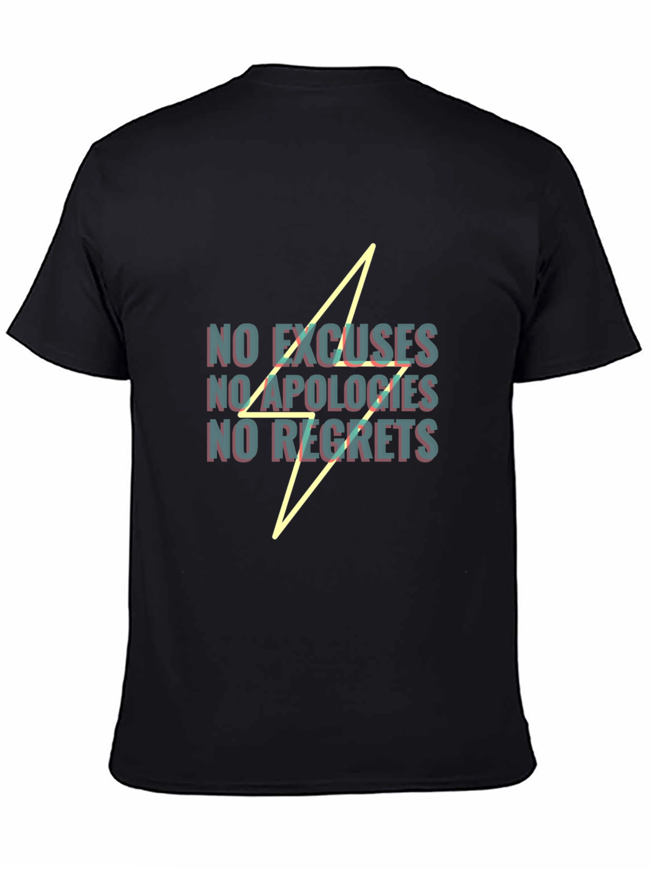 Black No Excuses Graphic Print Black T-Shirt view 4