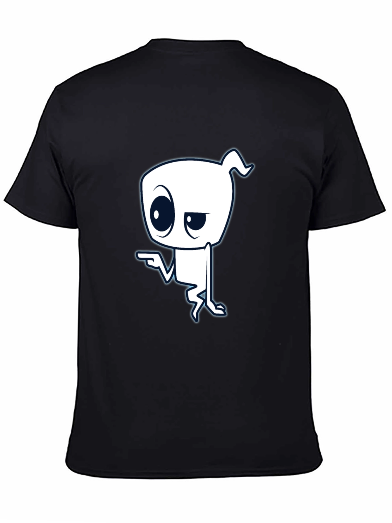 Black Cool Ghost Graphic Black T-Shirt view 4