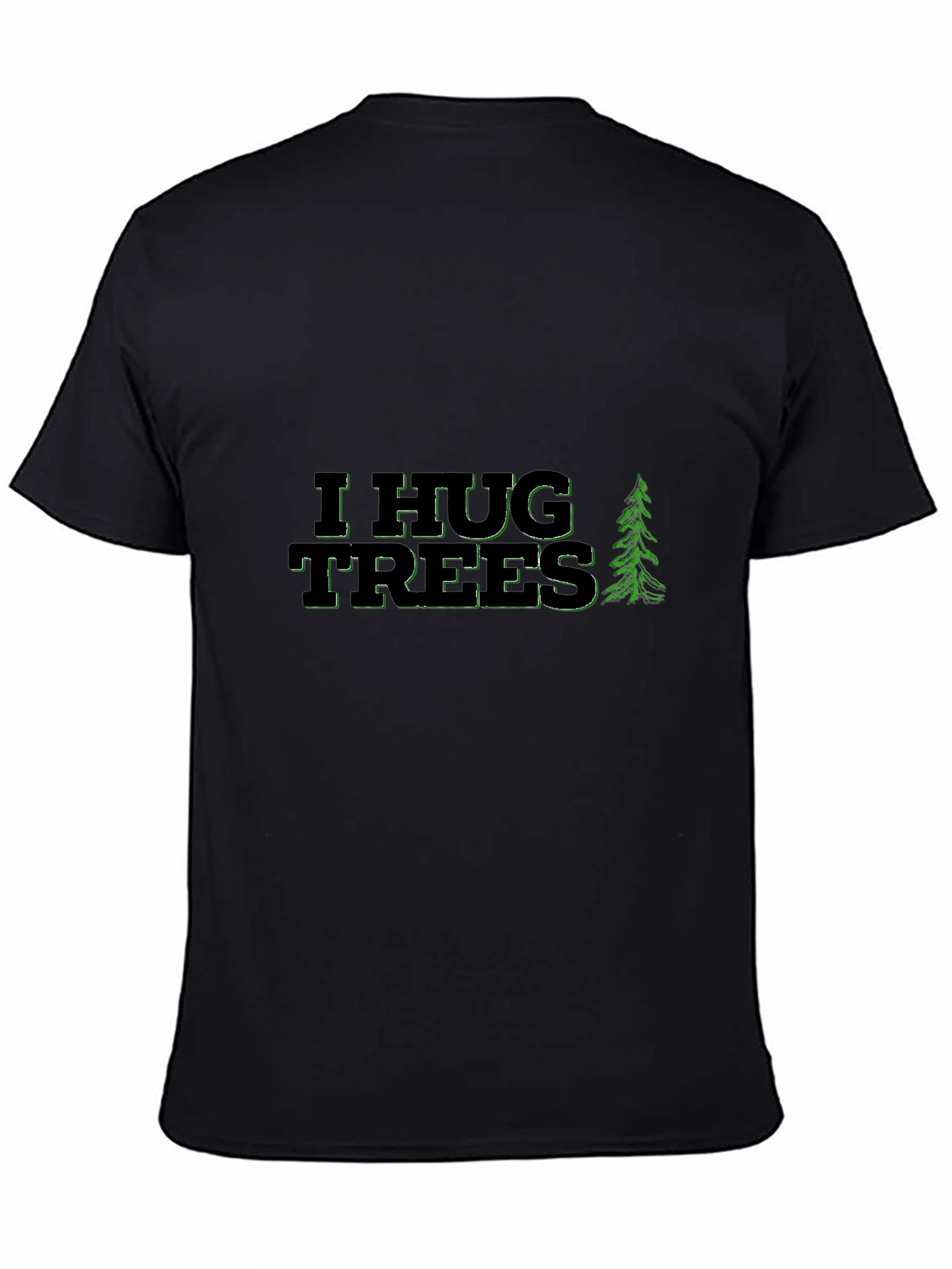 Black I Hug Trees Graphic Tee - Nature Lover Shirt view 4