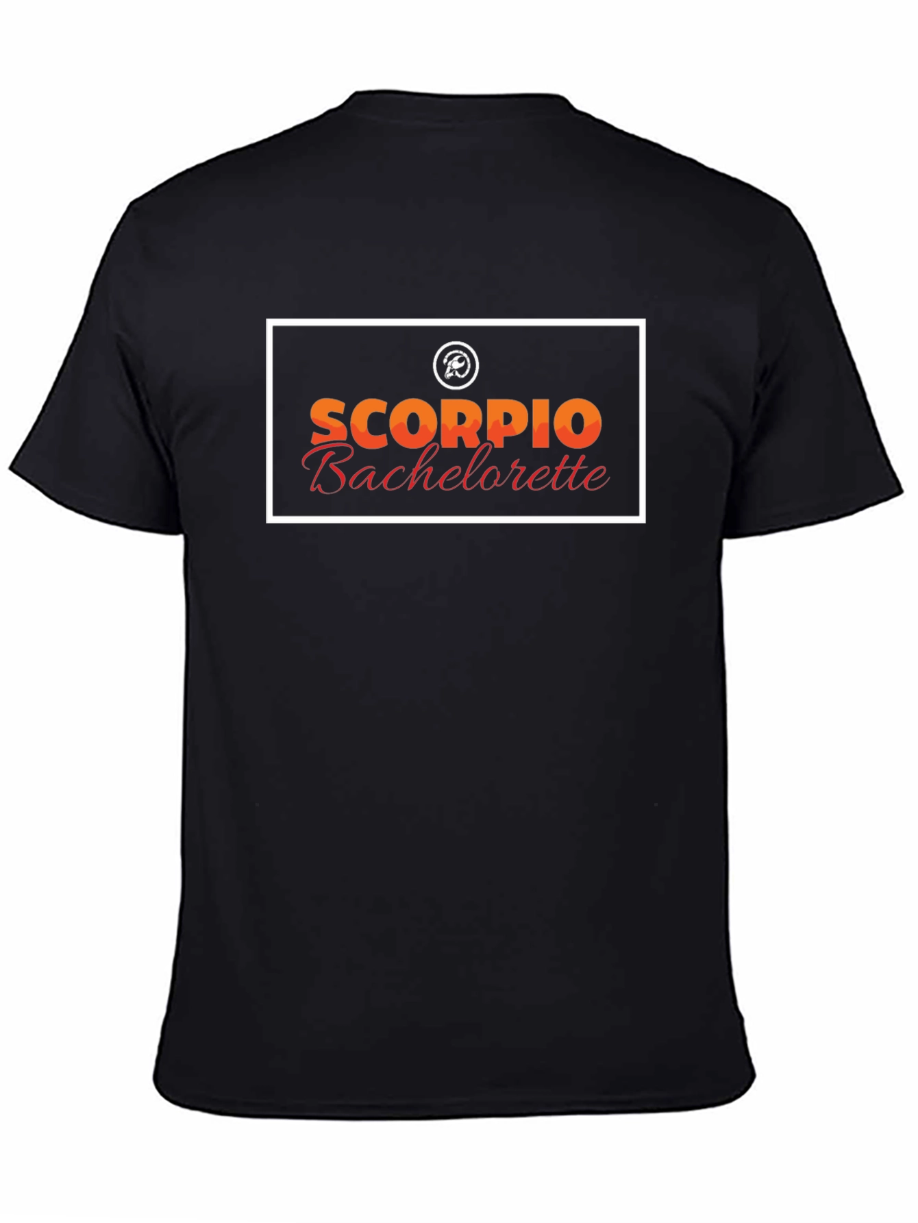 Black Scorpio Bachelorette Party T-Shirt - Black Crew Neck view 4