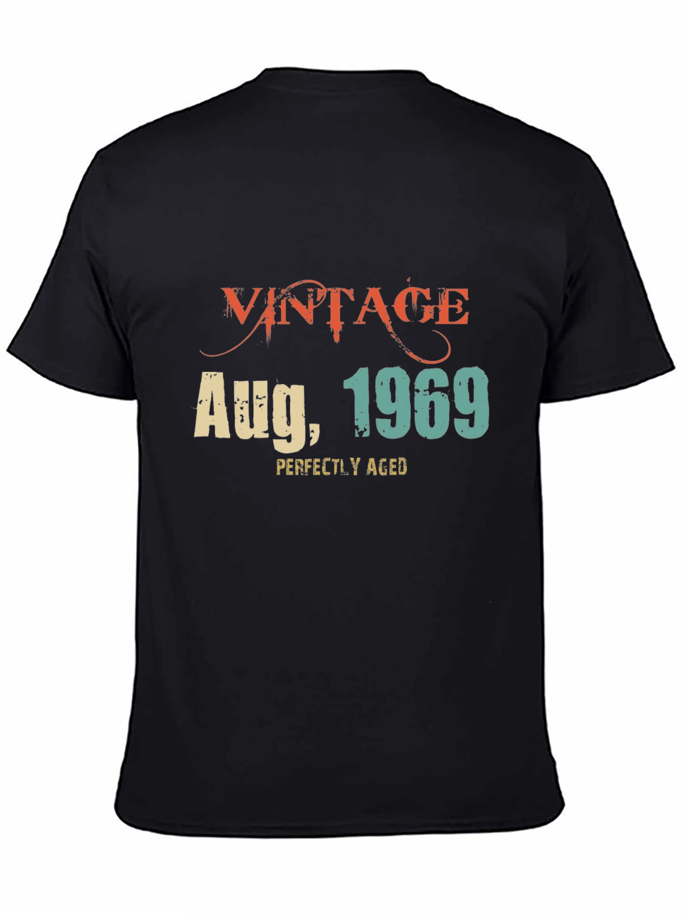 Black Vintage August 1969 T-Shirt - Perfectly Aged view 4