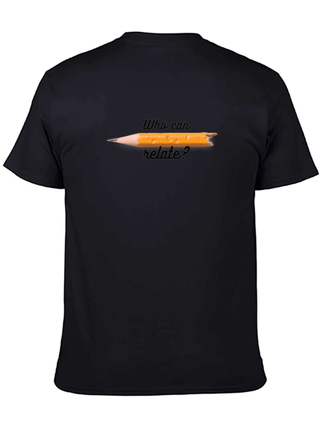 Black Relatable Bitten Pencil Graphic Tee - Black view 4