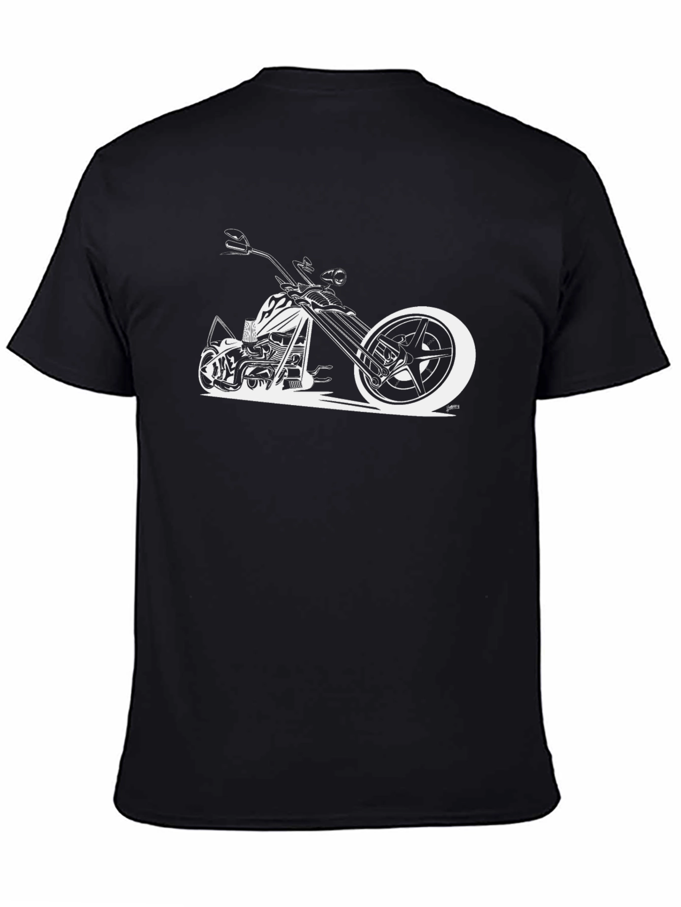 Black Cool Motorcycle Graphic Tee - Black view 4