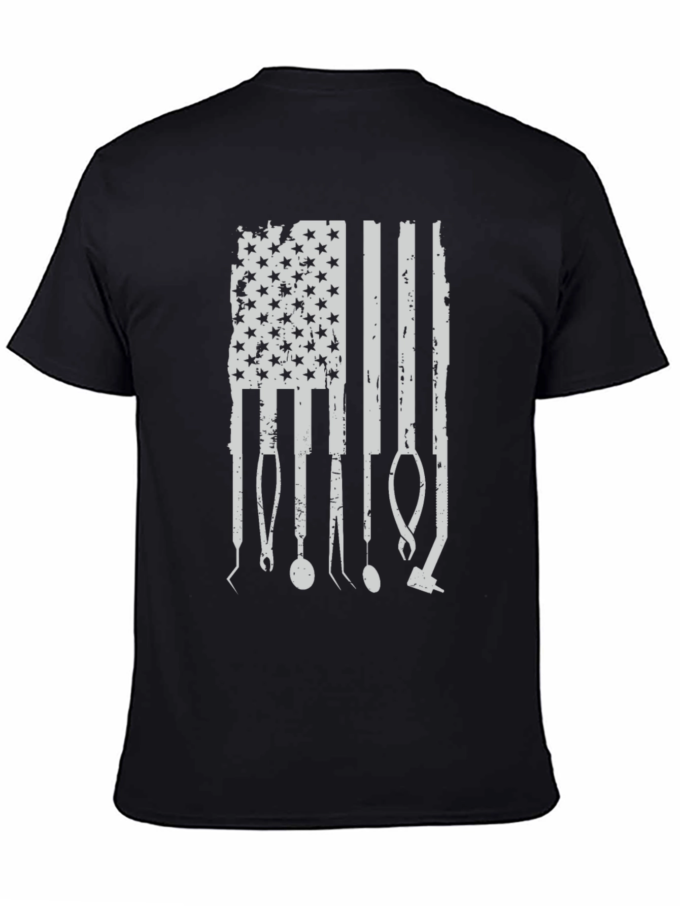Black Dental American Flag T-Shirt view 4