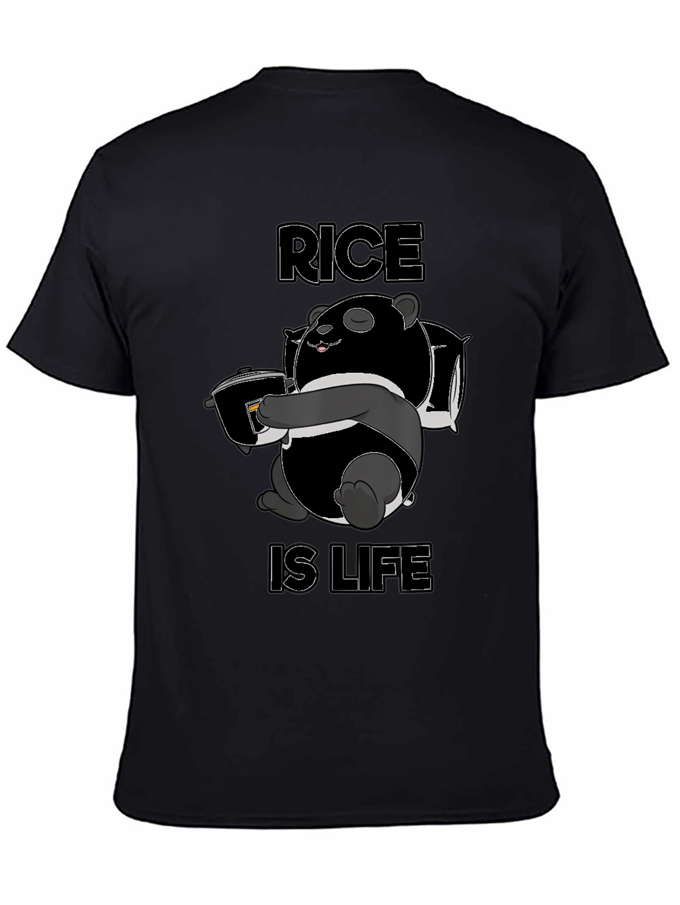 Black Rice is Life Panda Graphic T-Shirt view 4