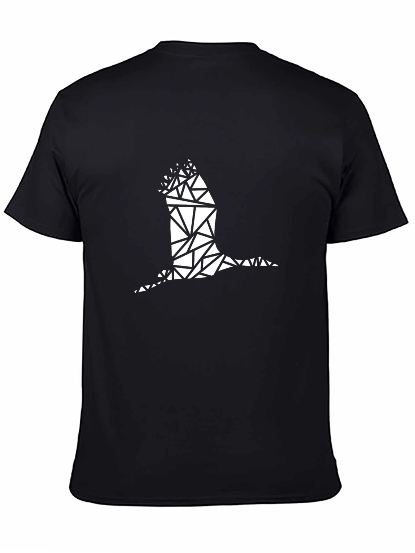 Black Geometric Bird Graphic Black T-Shirt view 4