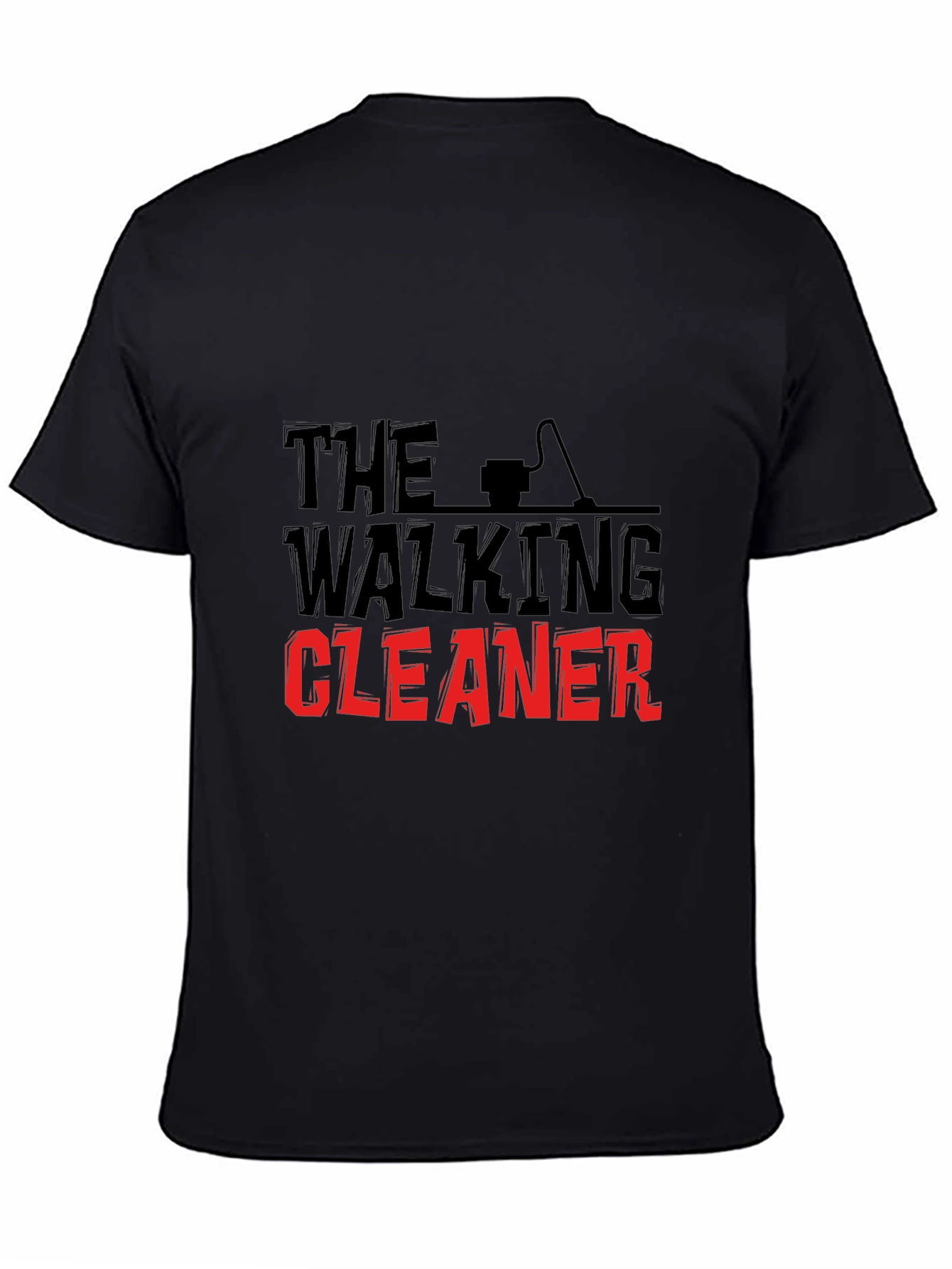 Black The Walking Cleaner Graphic T-Shirt view 4