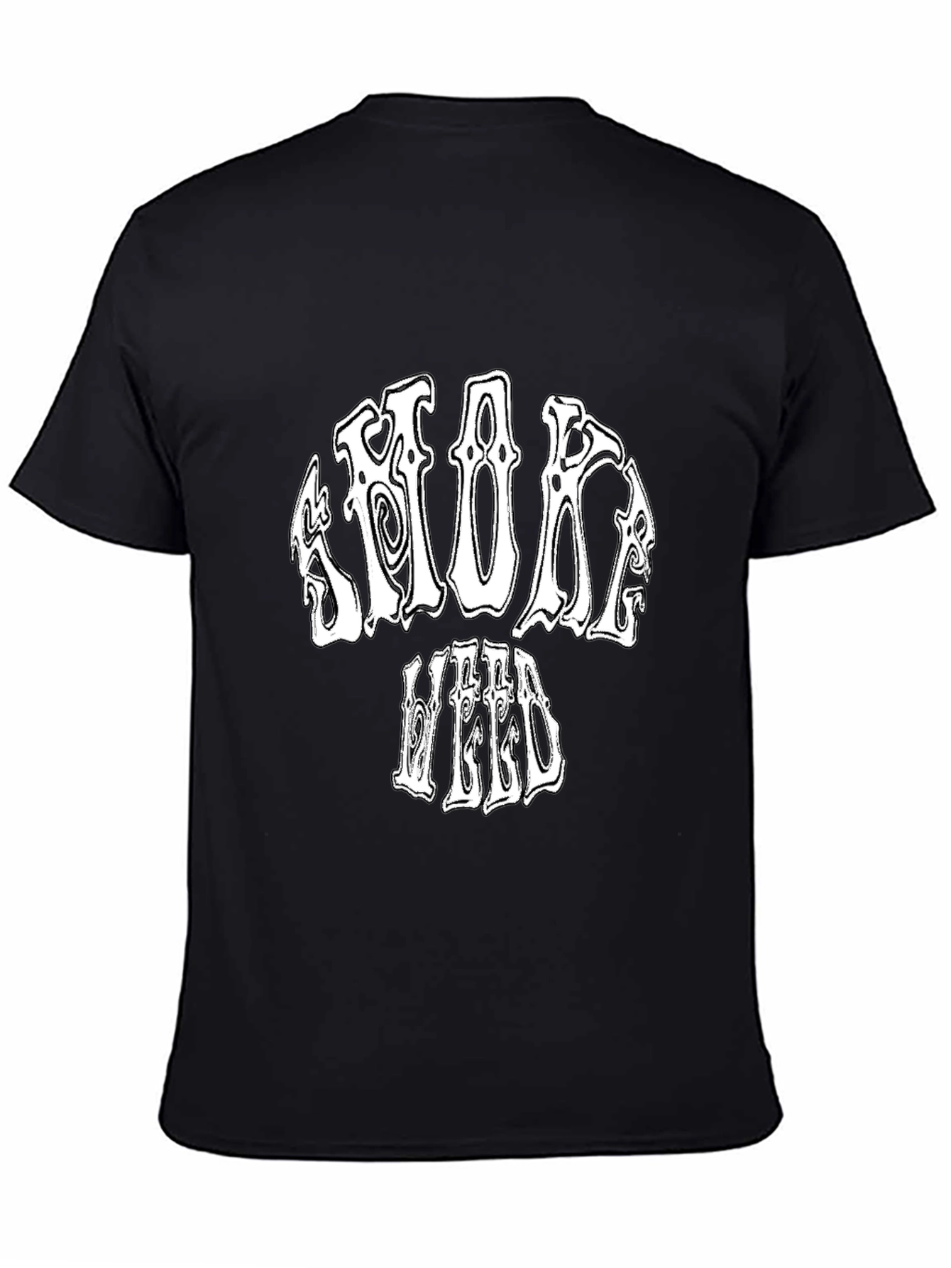 Black Smoke Weed Black Graphic T-Shirt view 4
