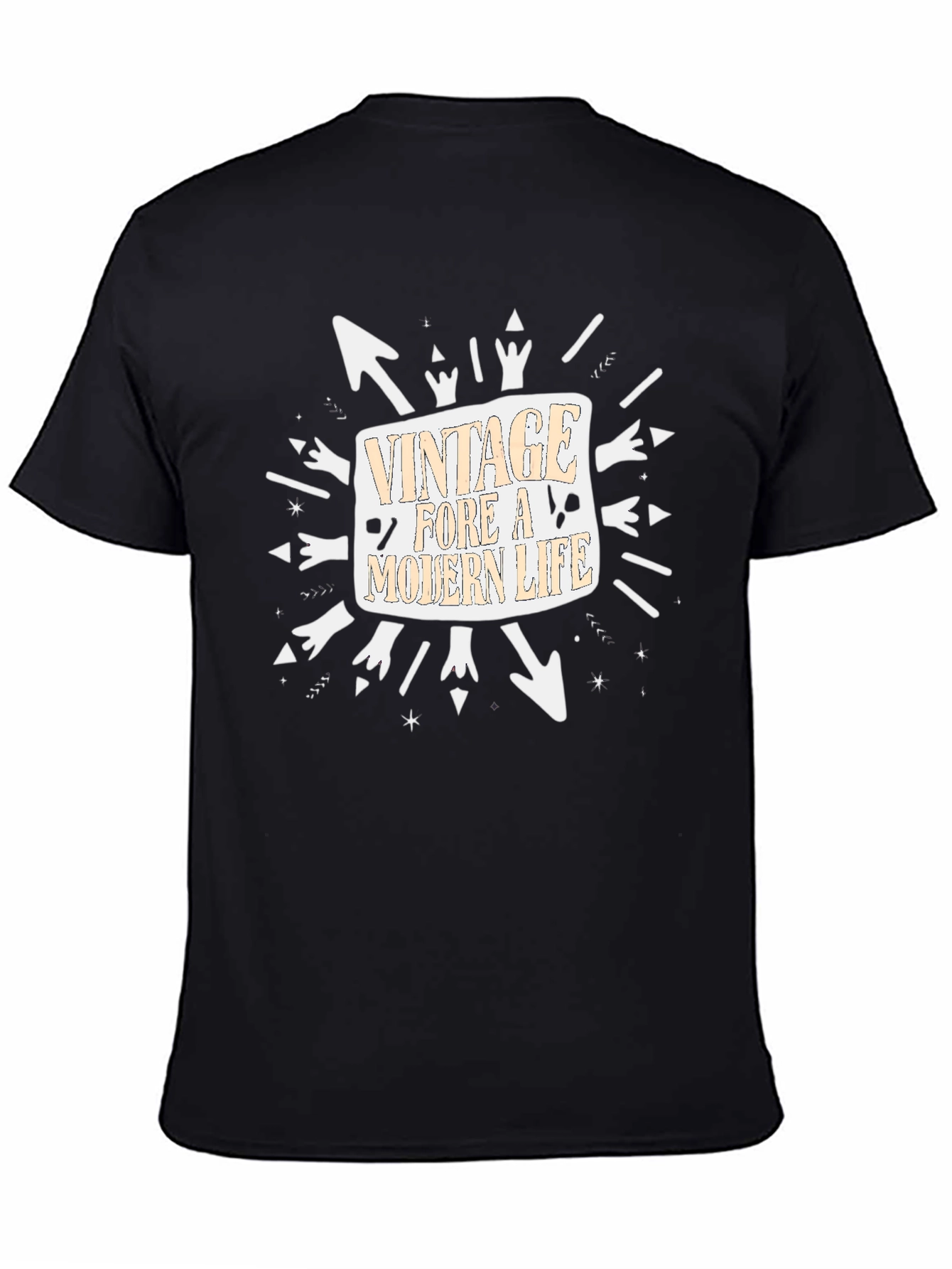 Black Vintage for a Modern Life Graphic T-Shirt view 4