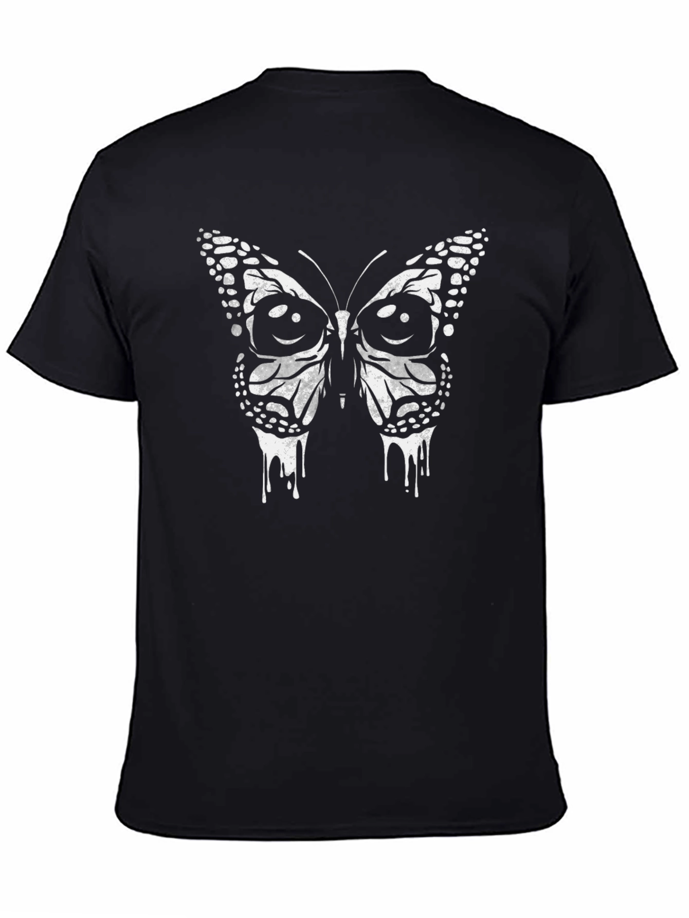 Butterfly Graphic Print Black T-Shirt - 4
