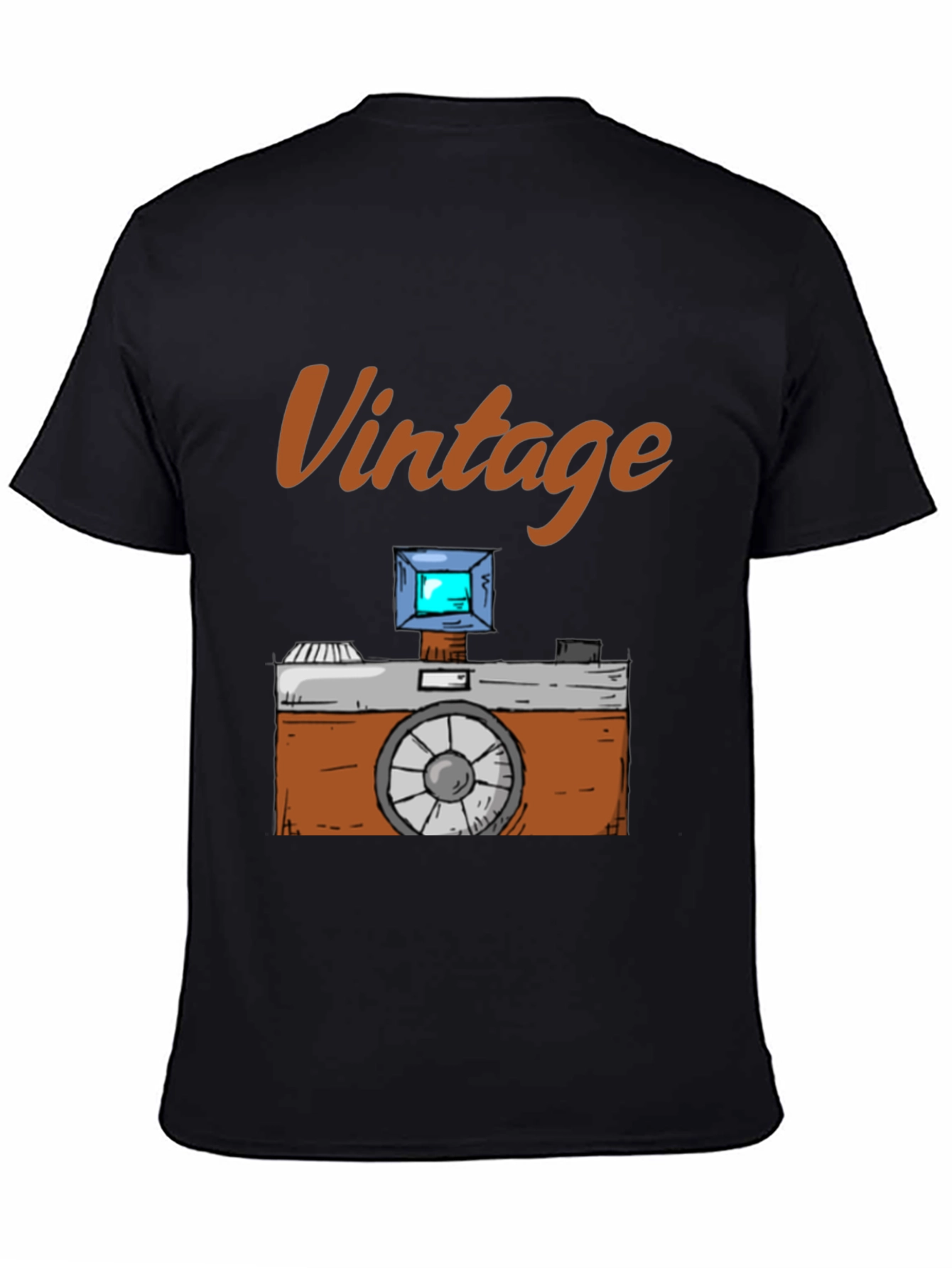 Black Vintage Camera Graphic T-Shirt - Classic Style view 4