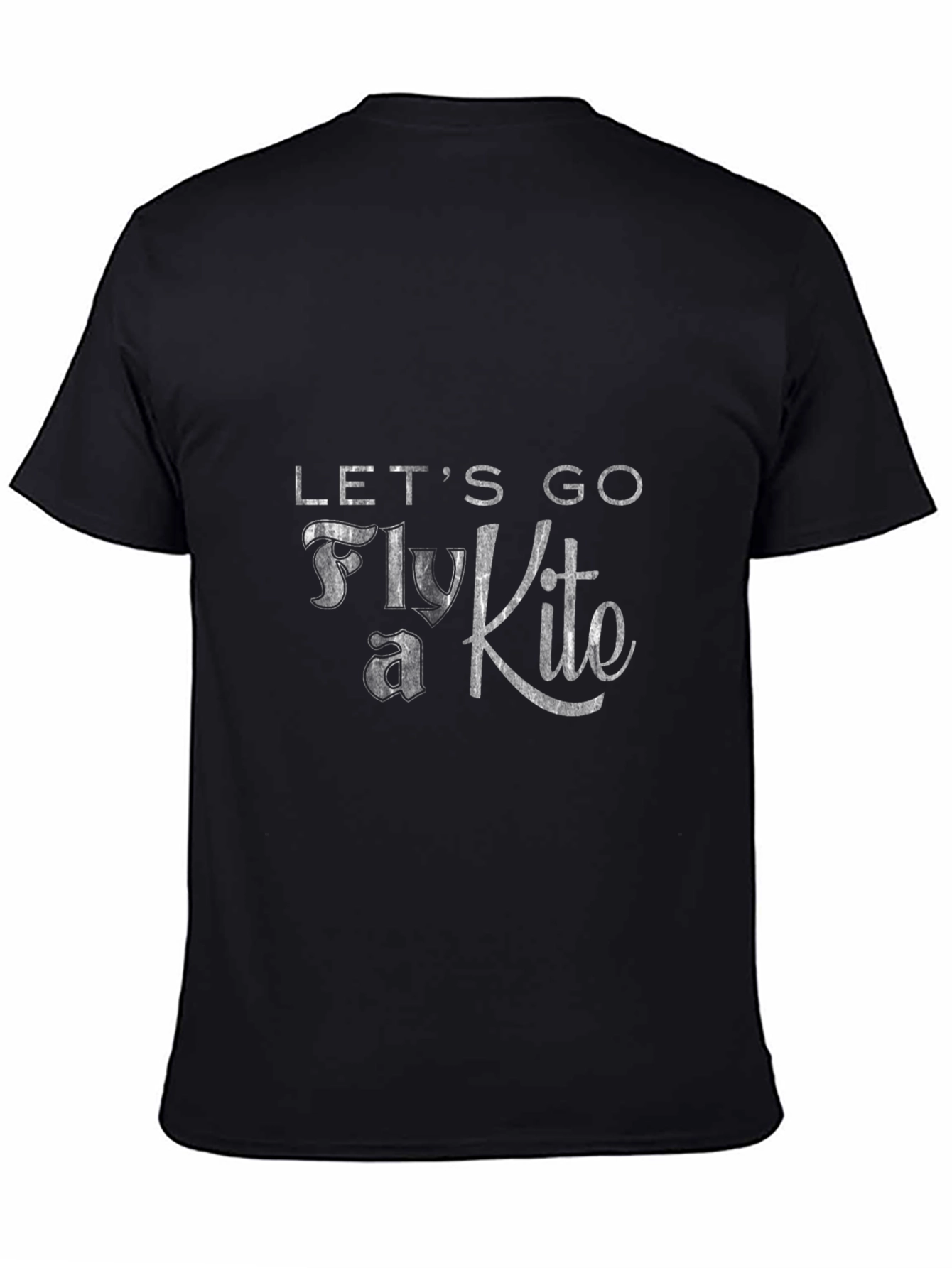Black Let's Go Fly a Kite Black Graphic Tee view 4