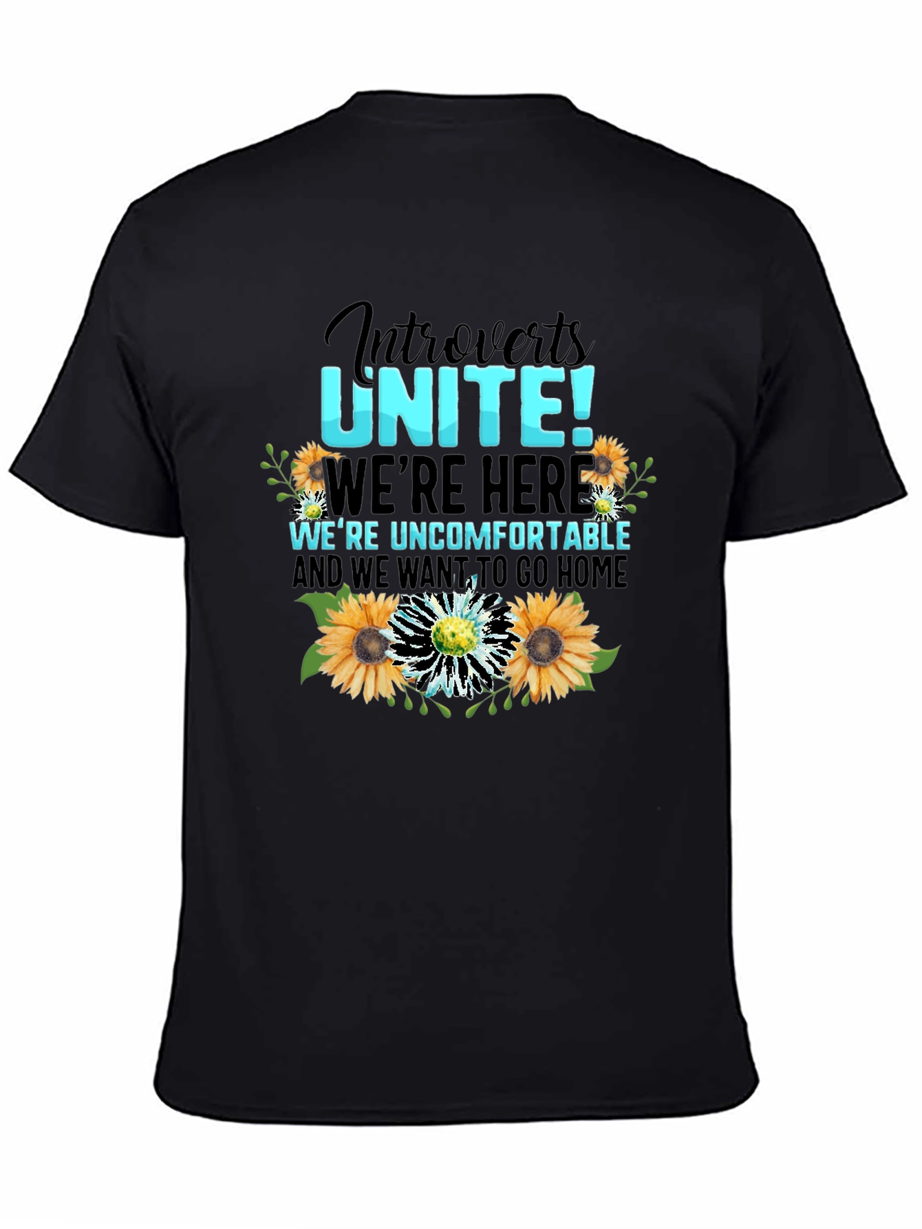 Black Introverts Unite Graphic Tee view 4