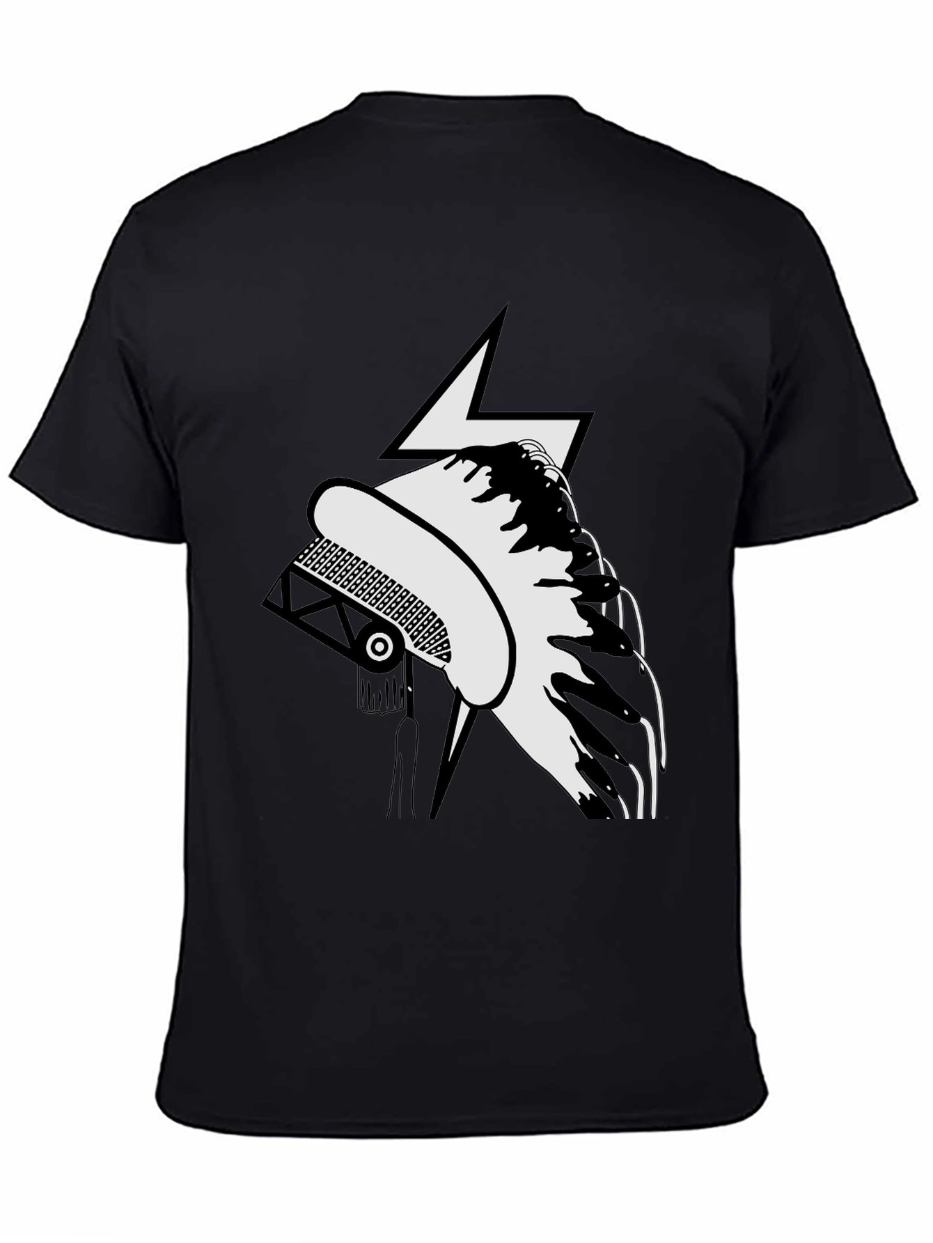 Black Stylish Black T-Shirt with Unique Graphic Design view 4