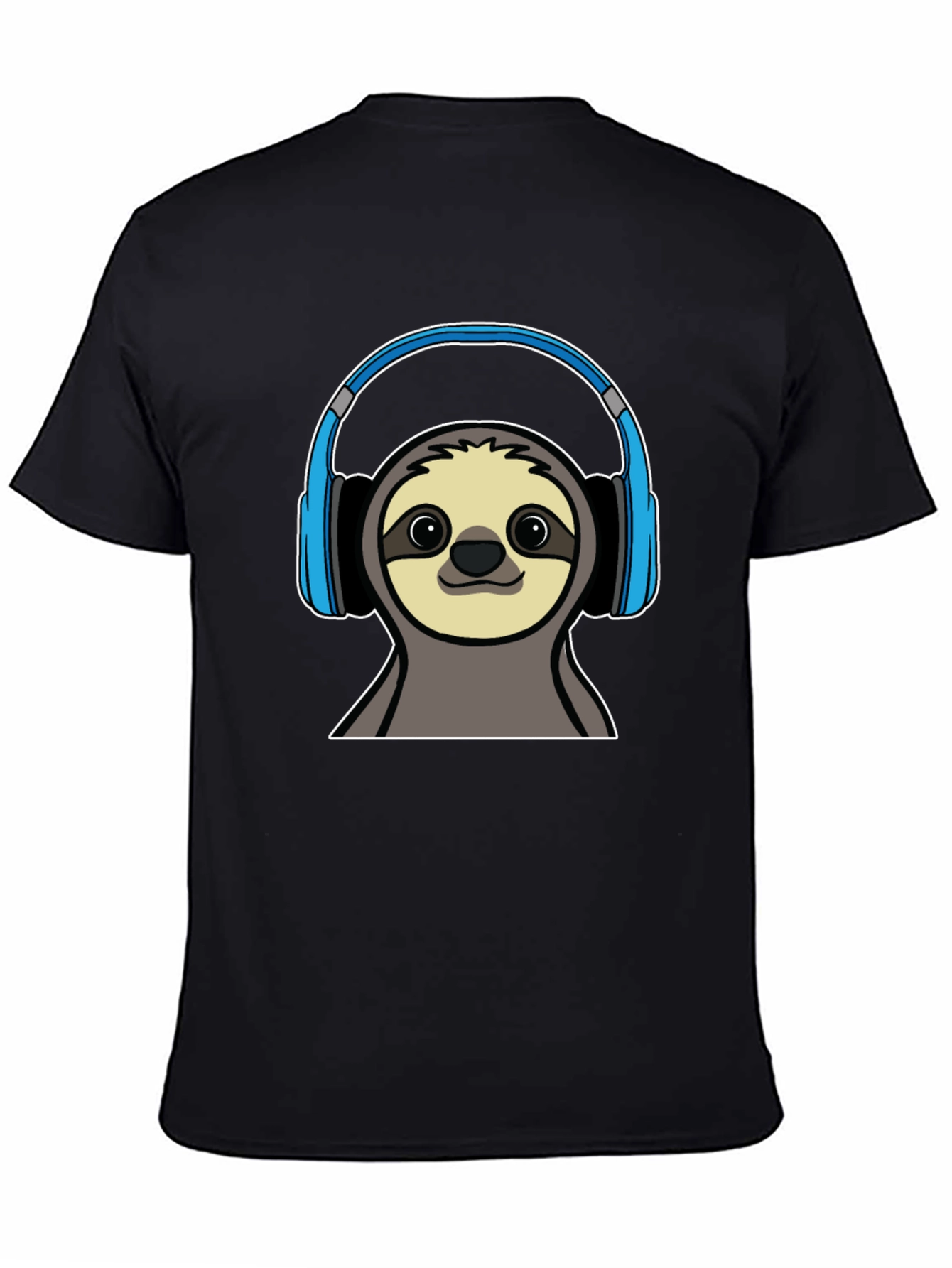 Black Sloth DJ T-Shirt - Cool Animal Graphic Tee view 4