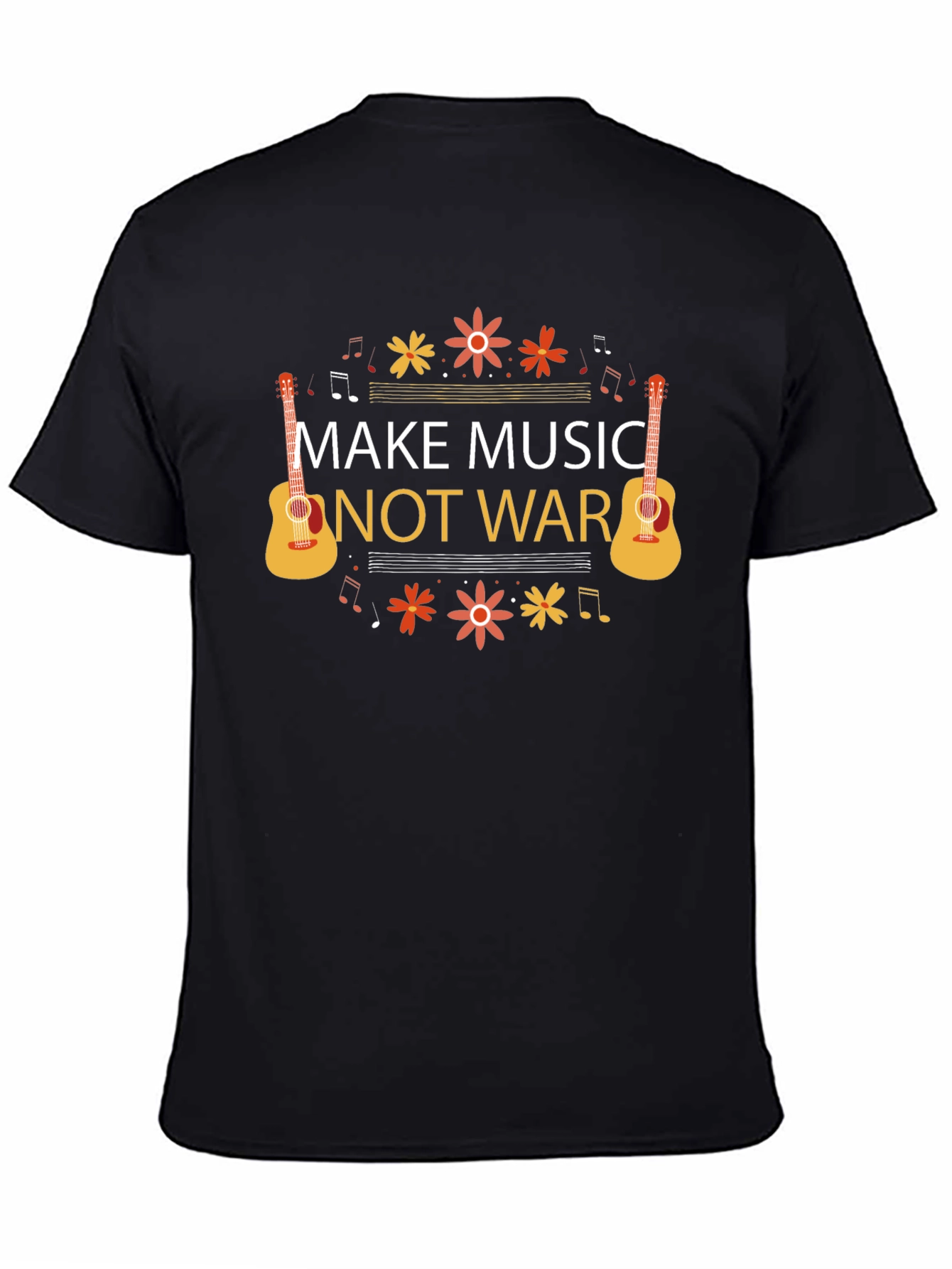 Black Make Music Not War Graphic Tee view 4