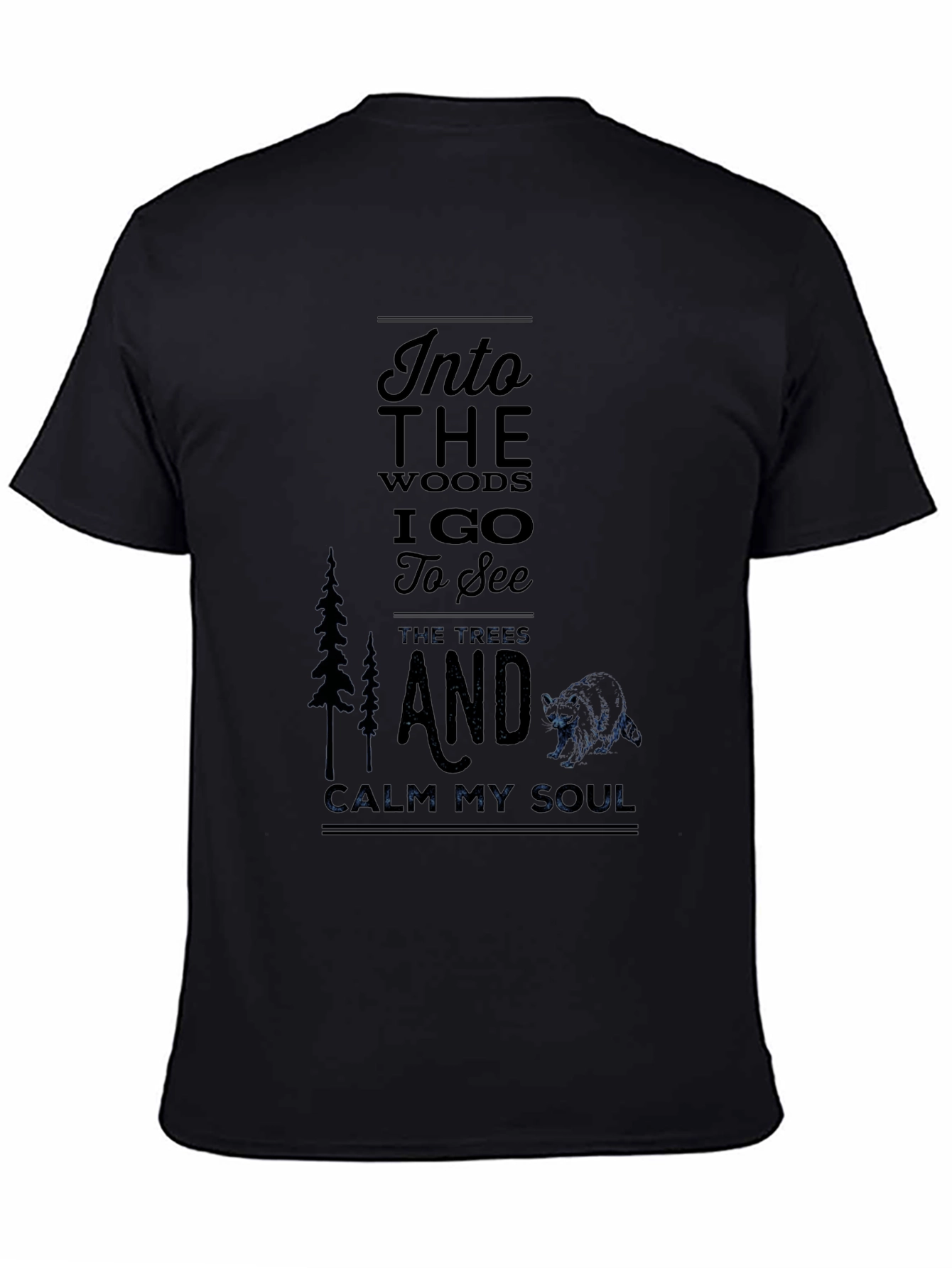 Black Into the Woods Graphic T-Shirt view 4