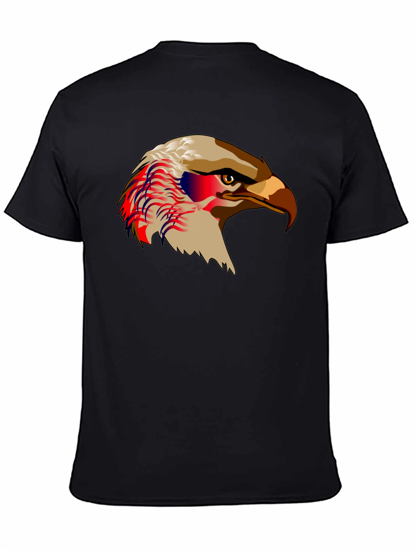 Black Bald Eagle Graphic Print Black T-Shirt view 4
