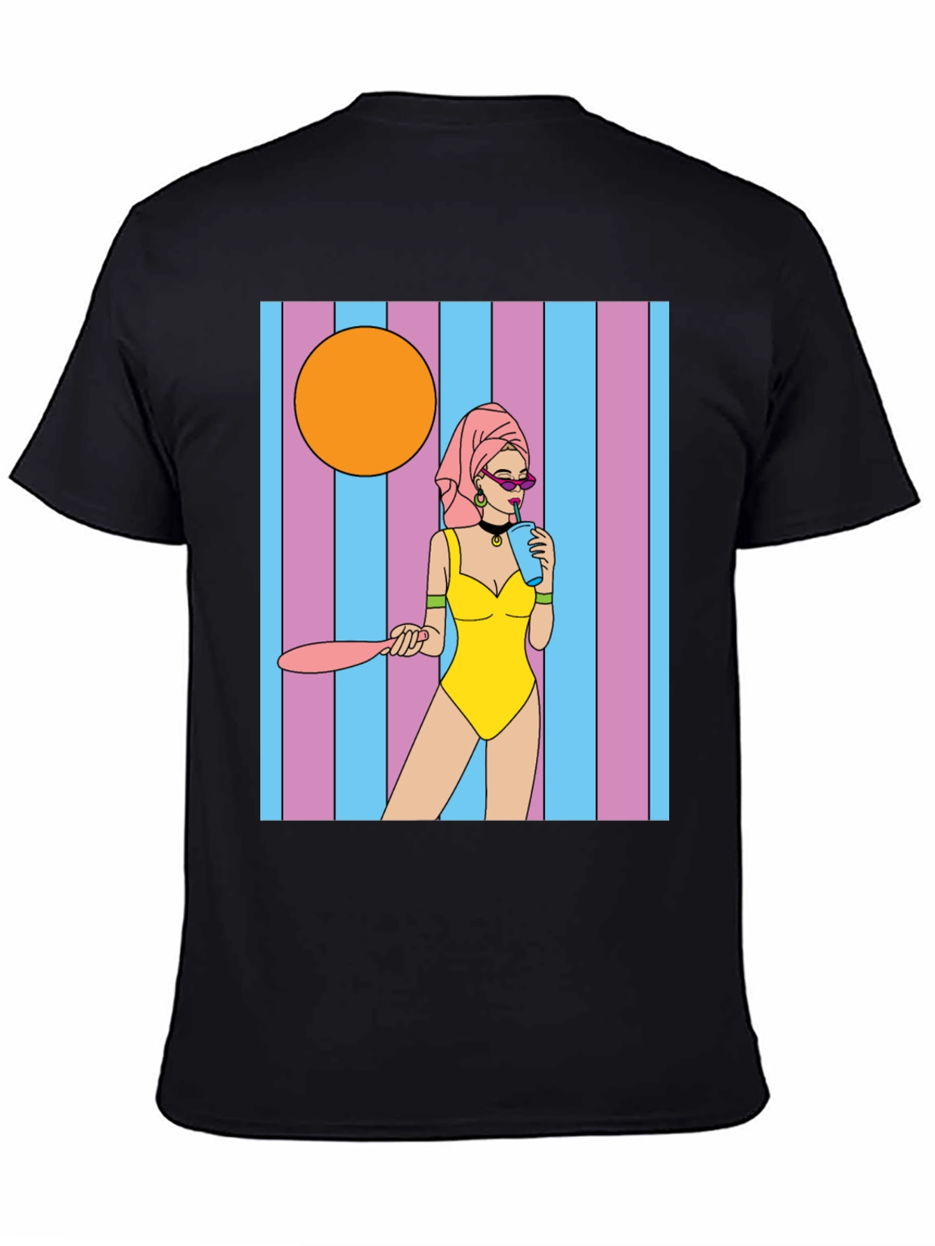 Black Retro Cartoon Graphic Tee view 4
