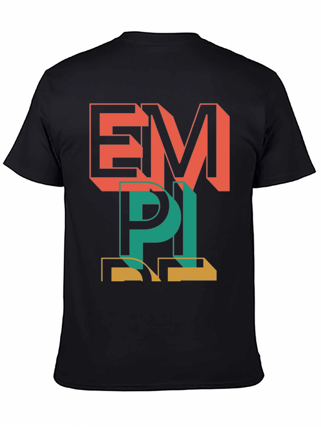 Black Retro Style Graphic Tee - EMPI Print view 4