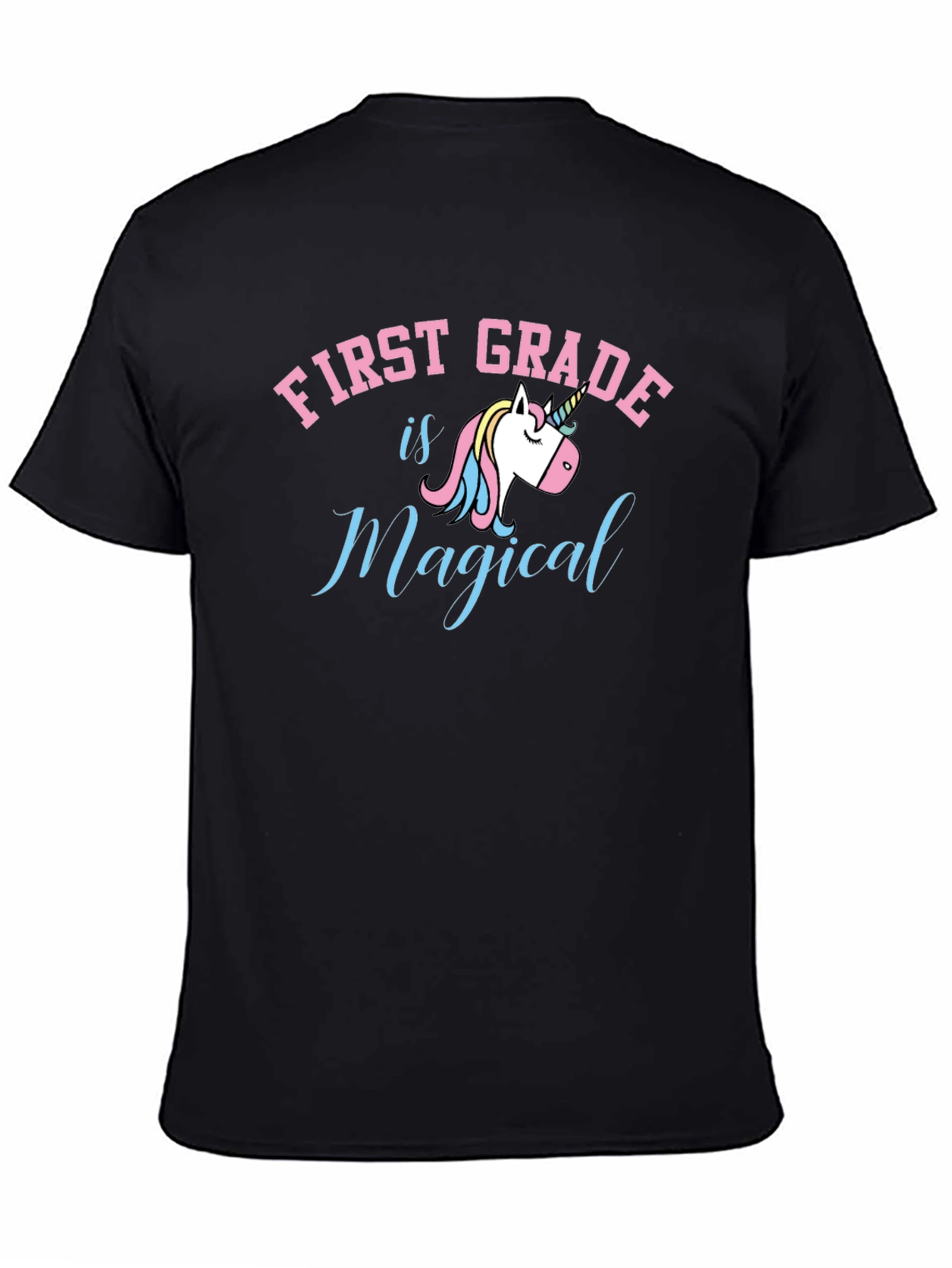 Black First Grade is Magical T-Shirt view 4