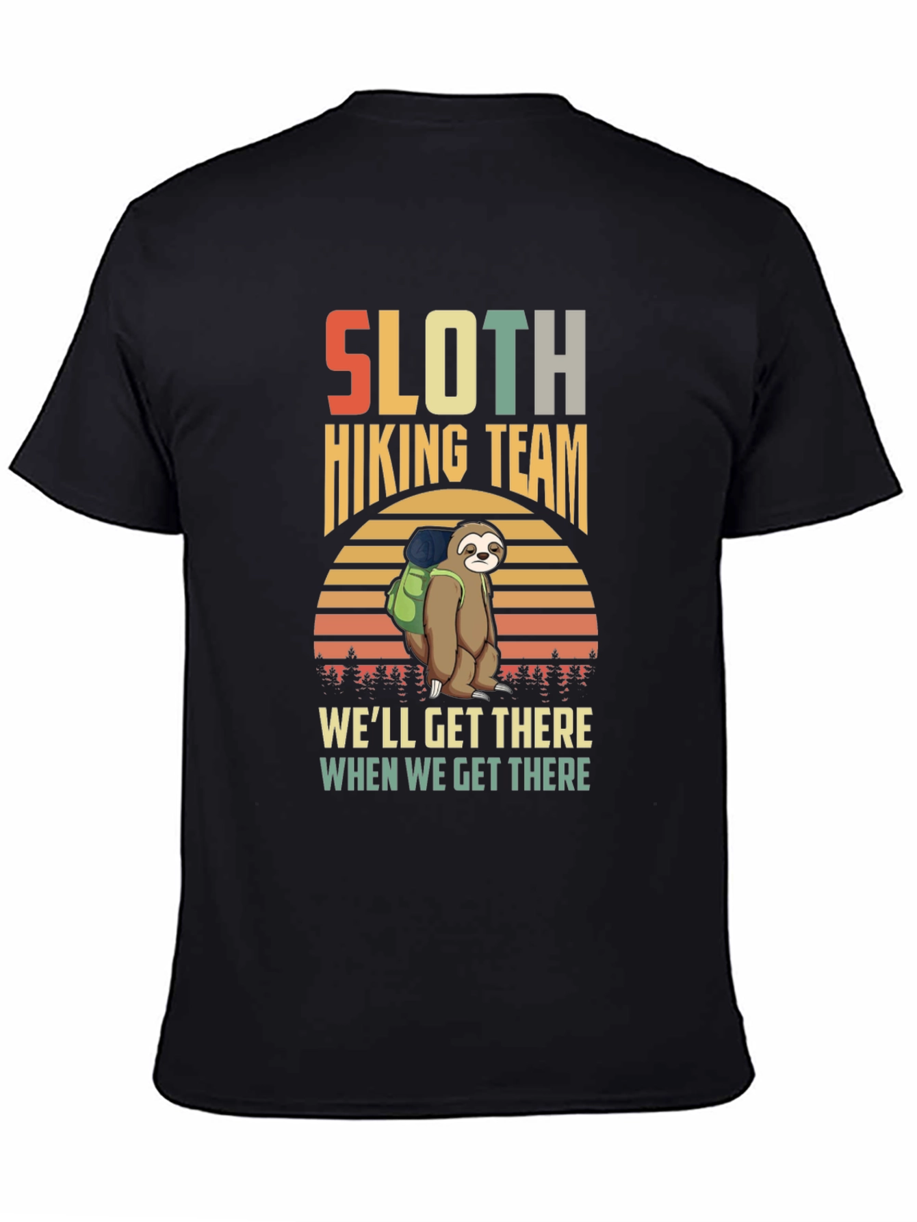 Black Sloth Hiking Team Graphic T-Shirt view 4