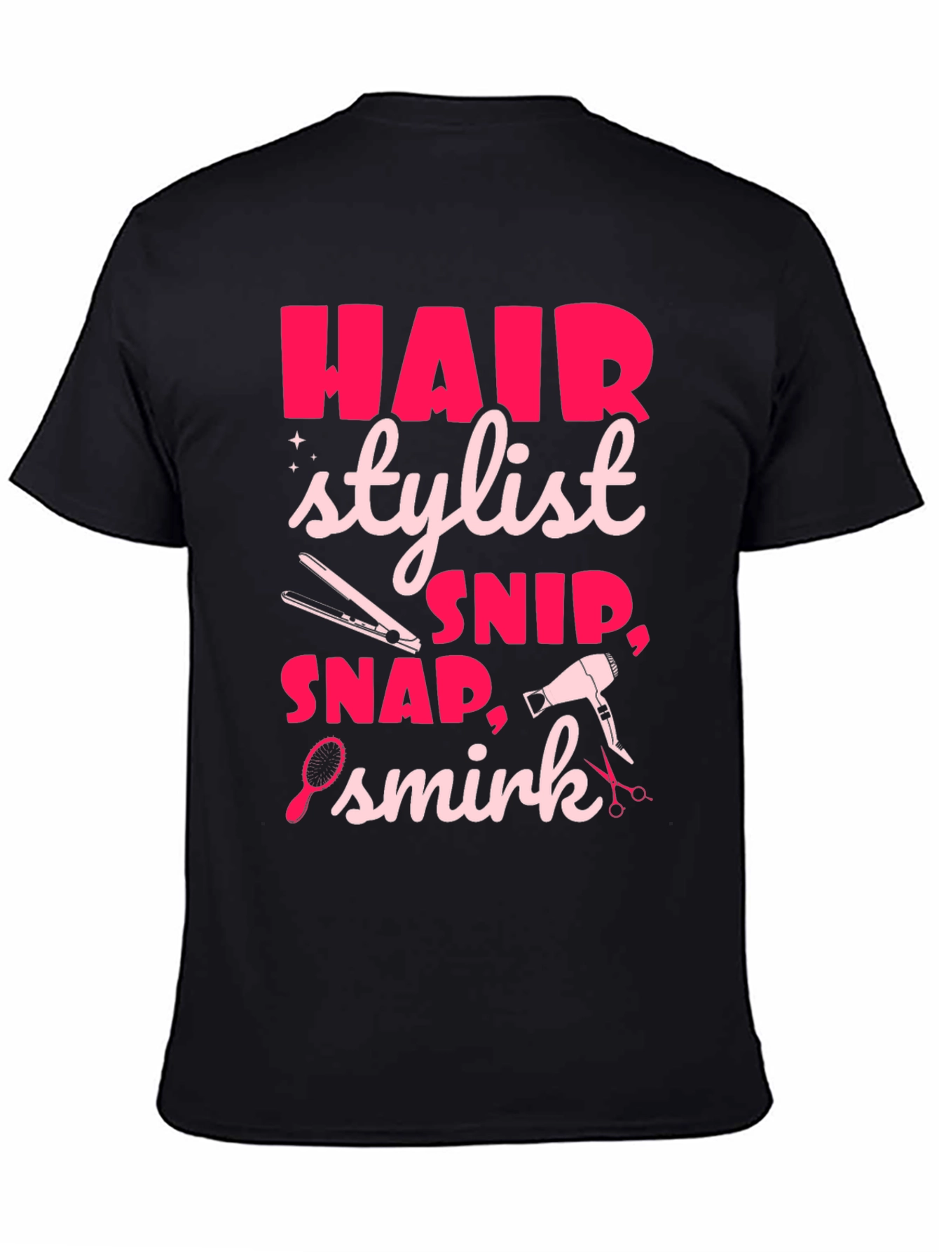 Black Hair Stylist Graphic Tee - Snip, Snap, Smirk! view 4